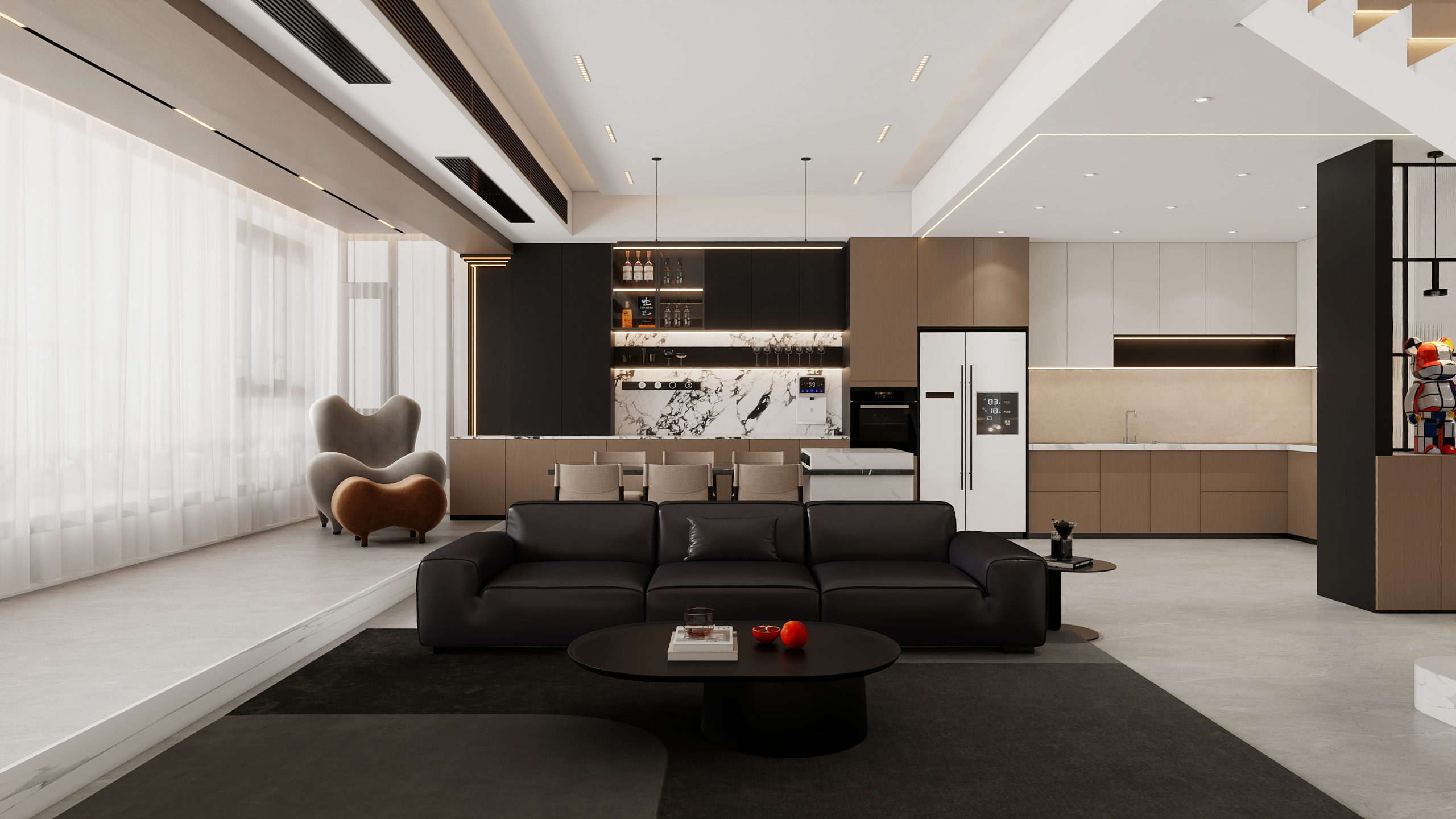 成爽-四川成都郫都春屿溪岸（295平方意式极简四居室）-装修设计方案