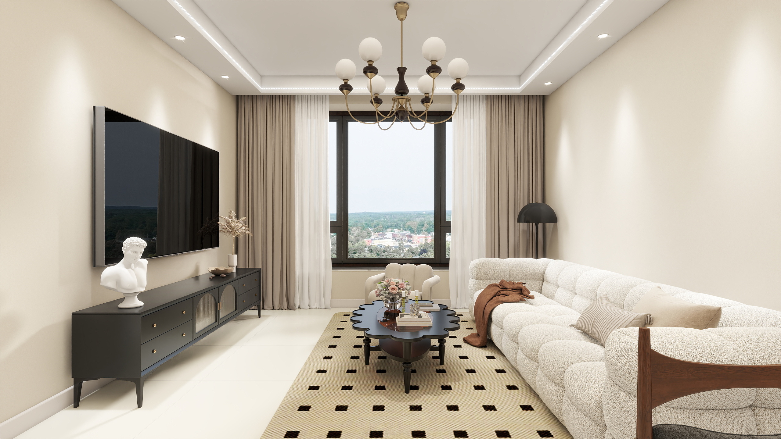 小鹿设计-真彩仁恒122平方装修效果图