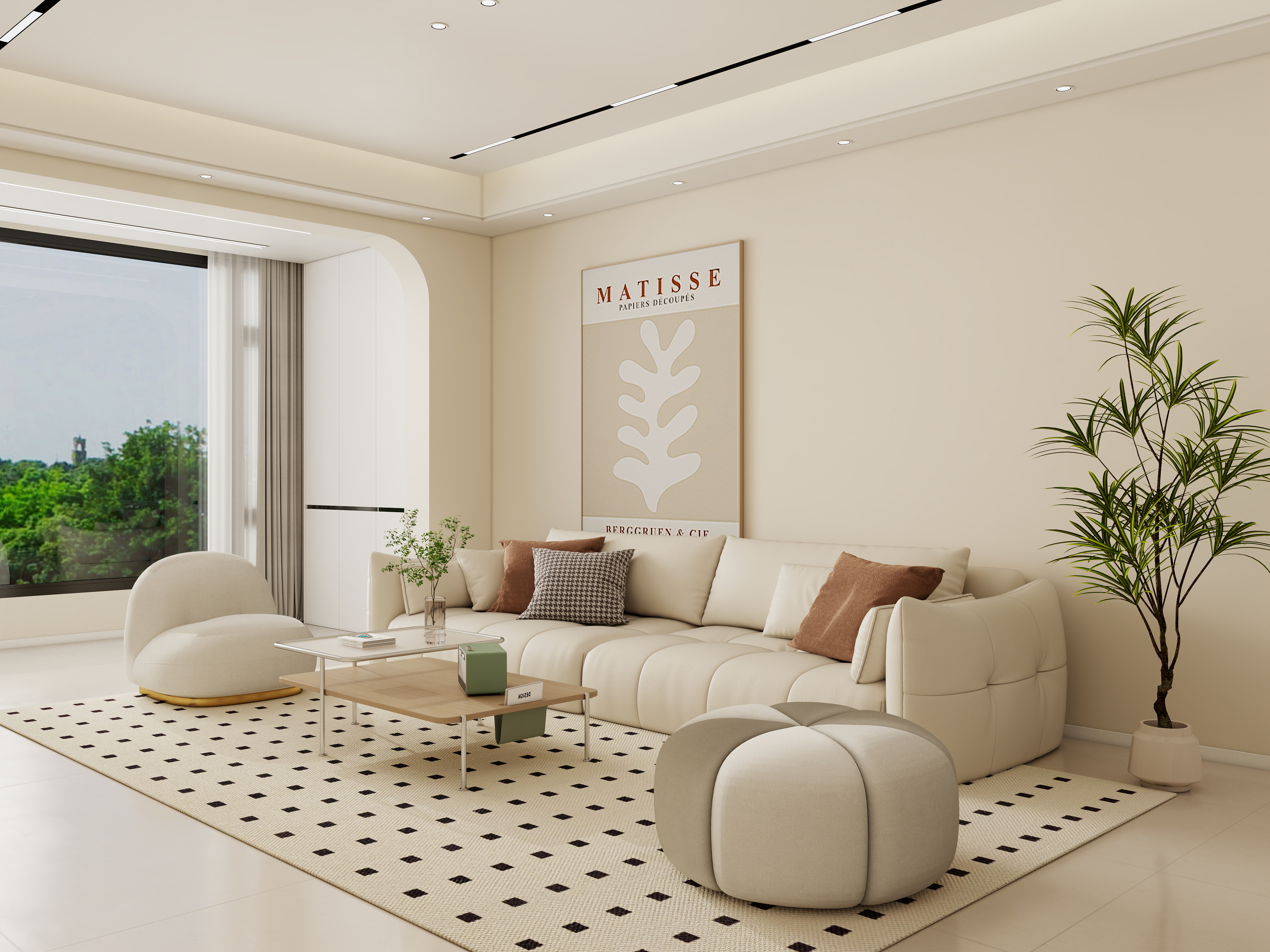 李佳洋-金龙苑115平奶油原木风4室装修效果图