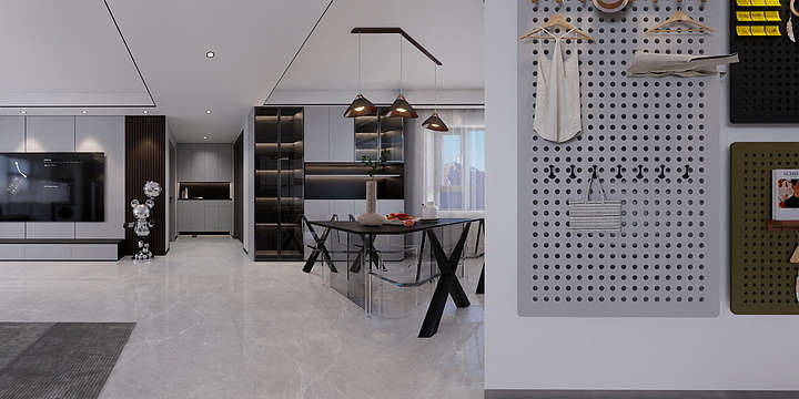 寻常设计师-幸福里二期   （122户型灰白黑）-装修设计方案