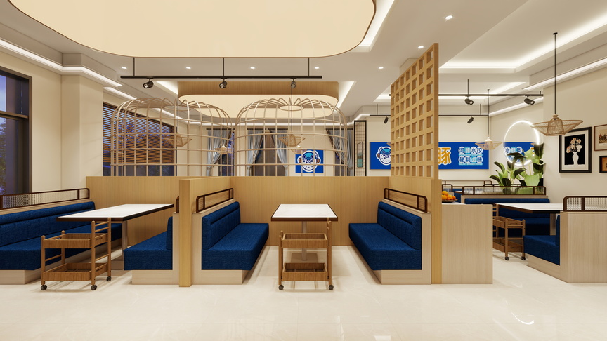 终终-100平饭店装修效果图