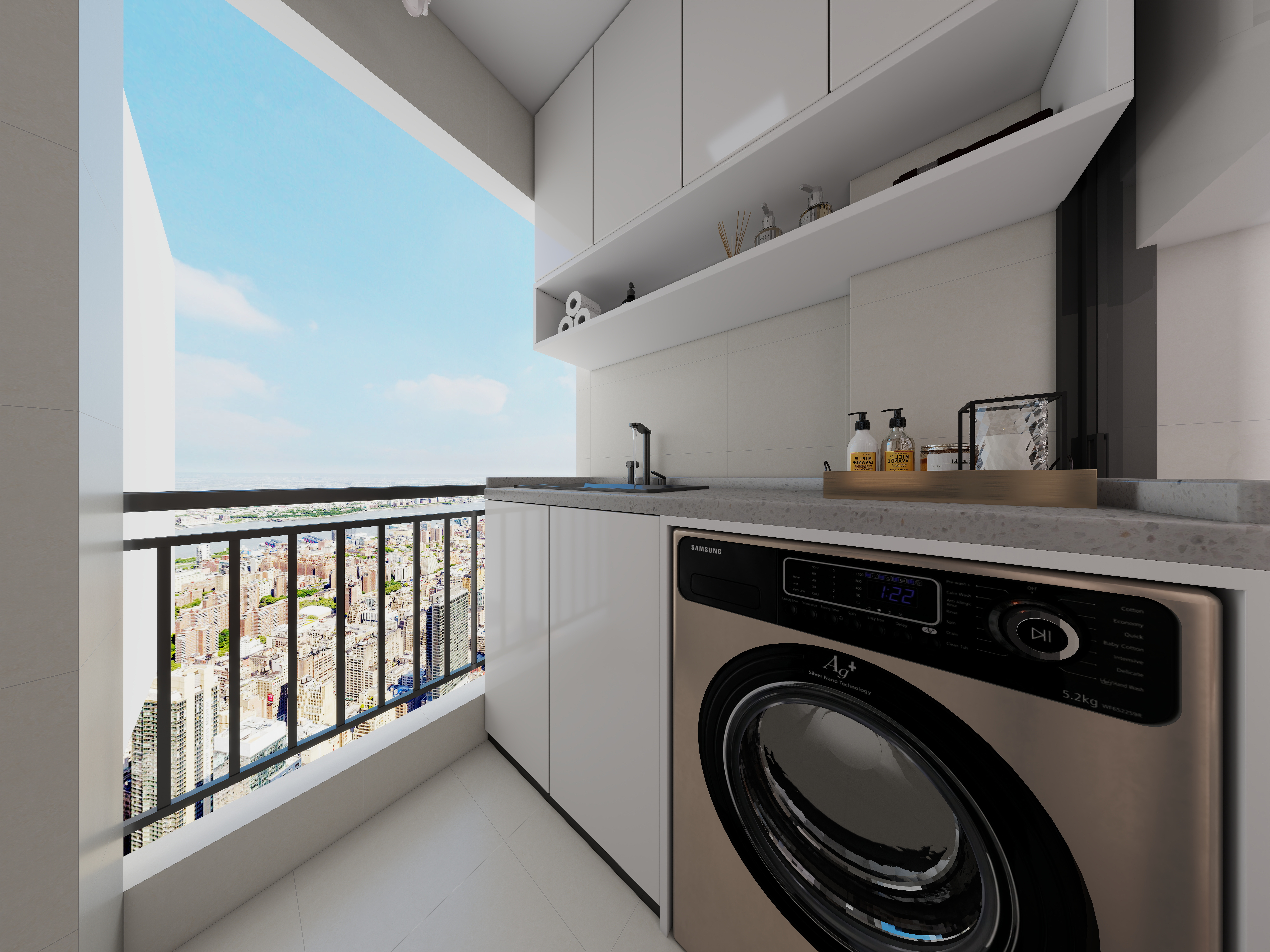 阿桂..咨询详看下信息-海璟云翡 (现代中古风格）一层阳台装修效果图第1张