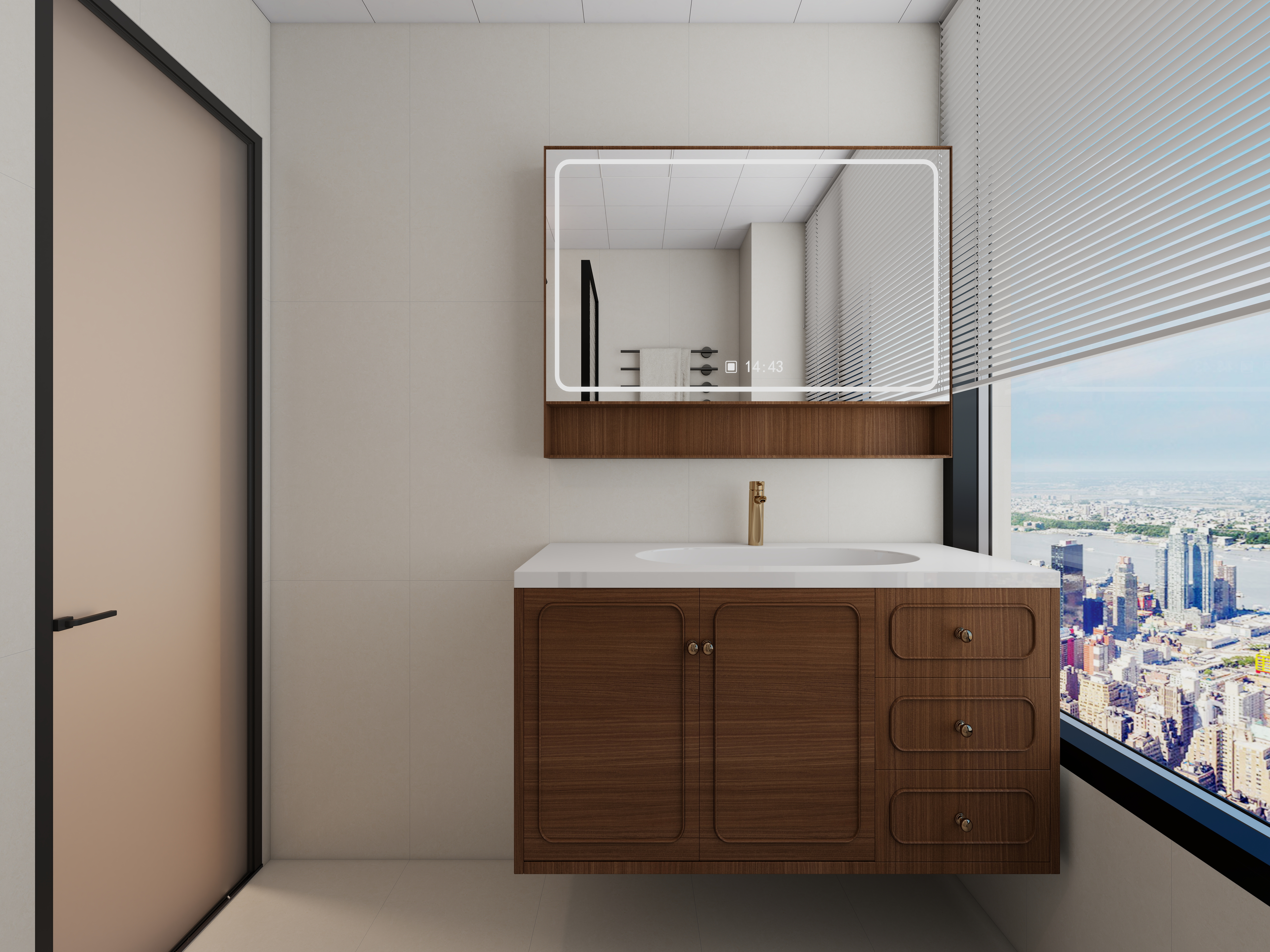 阿桂..咨询详看下信息-海璟云翡 (现代中古风格）一层主卫装修效果图第1张