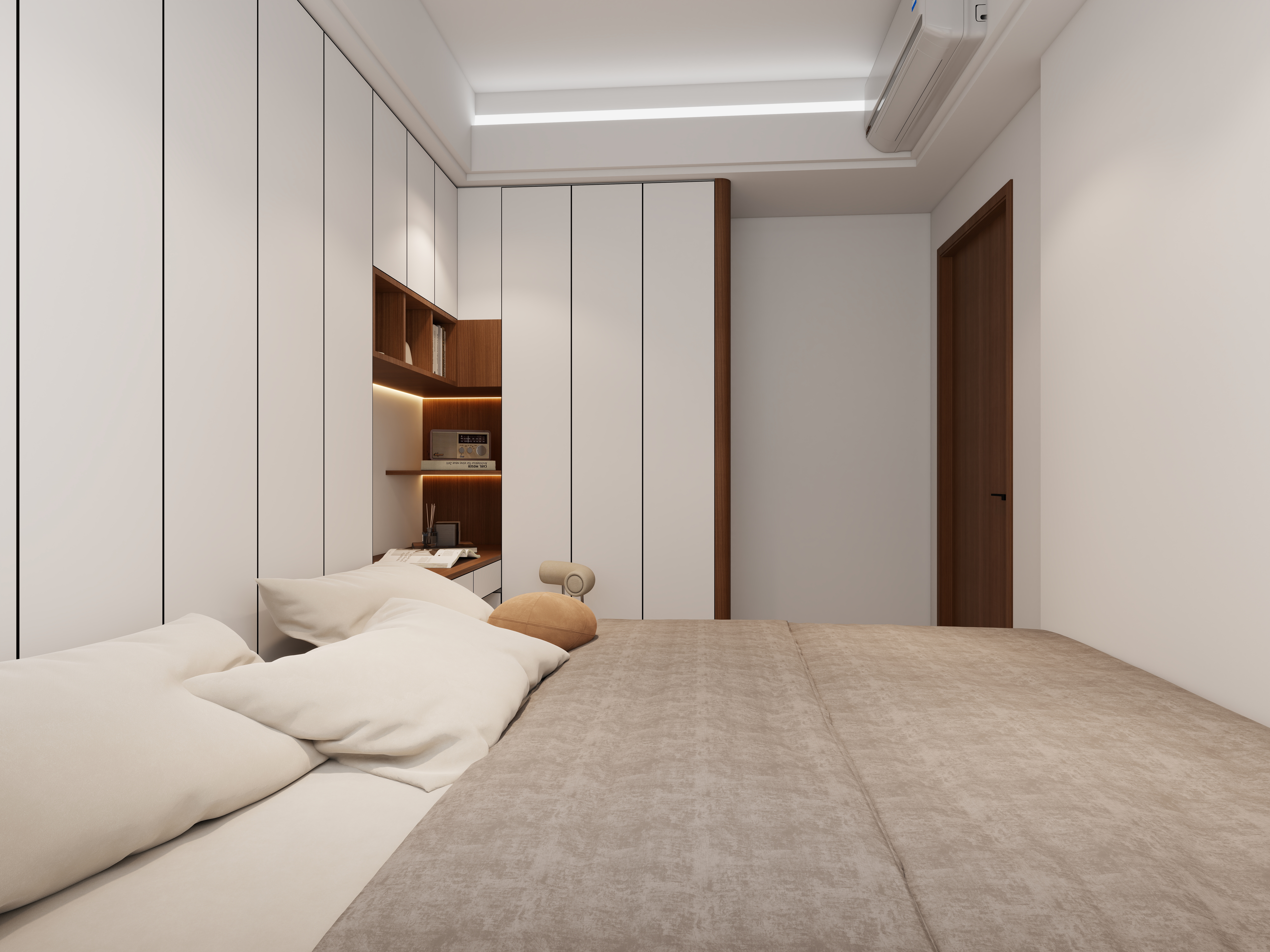 阿桂..咨询详看下信息-海璟云翡 (现代中古风格）一层次卧1装修效果图第3张