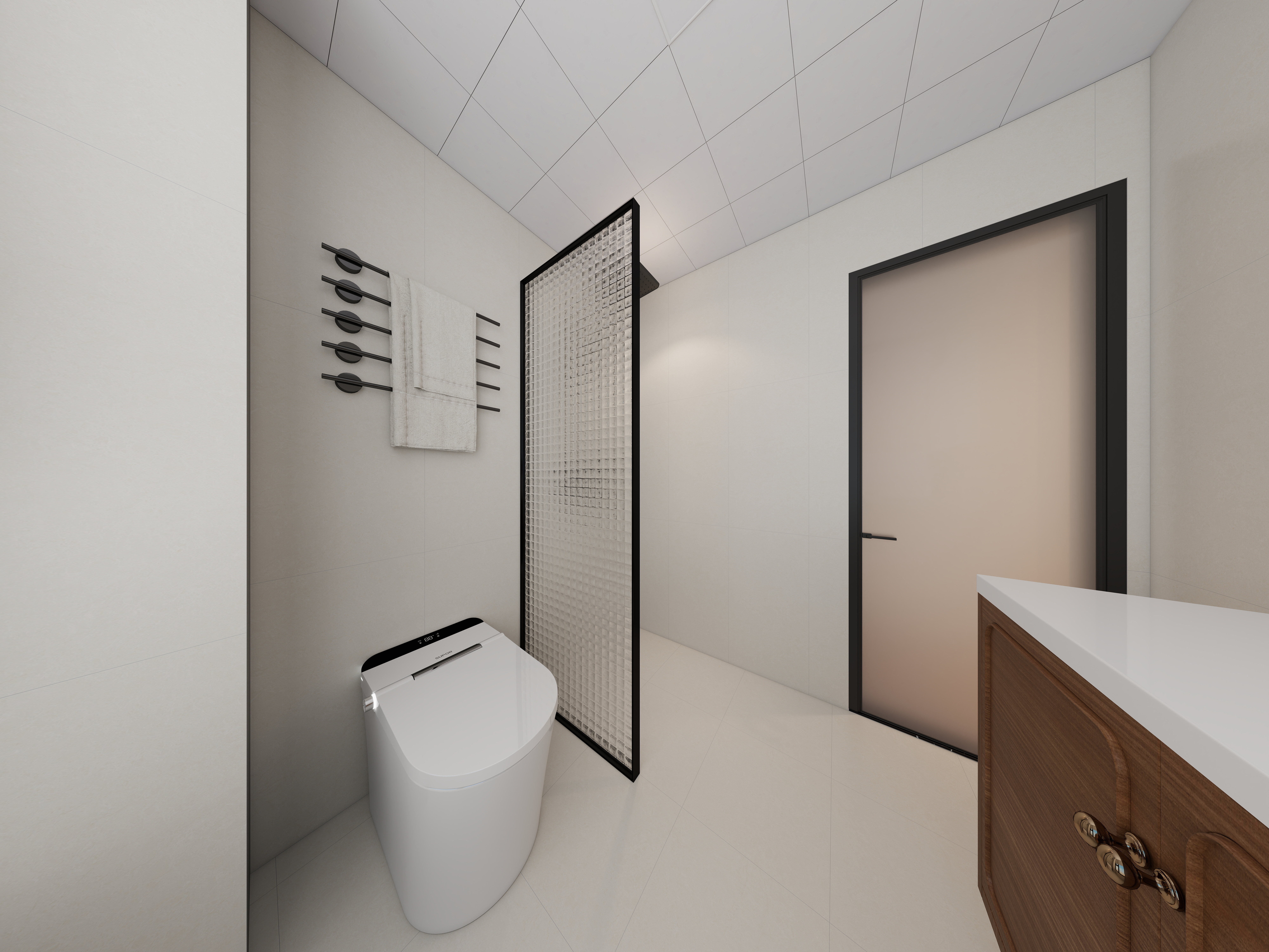 阿桂..咨询详看下信息-海璟云翡 (现代中古风格）一层主卫装修效果图第2张