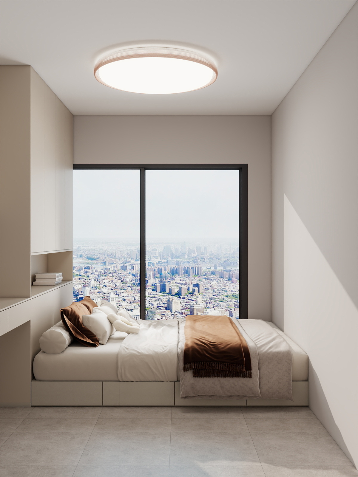 吴爽-81m²奶油简约风格设计装修效果图