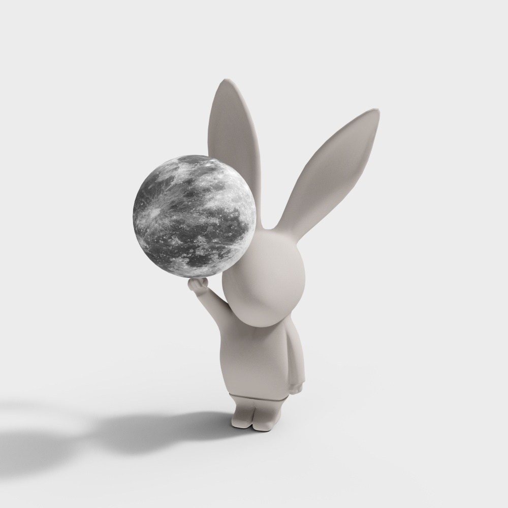 现代兔子装饰摆件3D模型