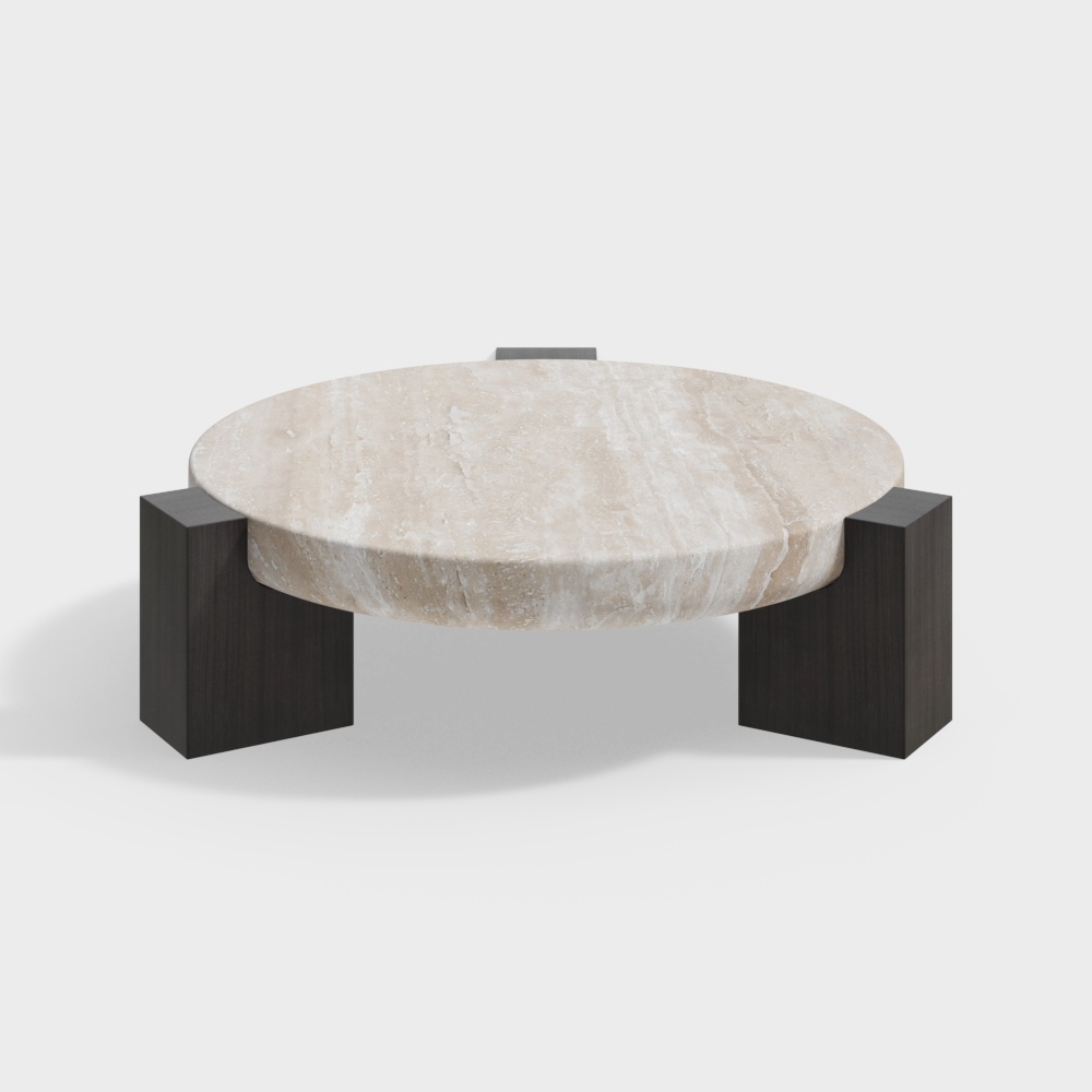 现代奶油风茶几3D模型