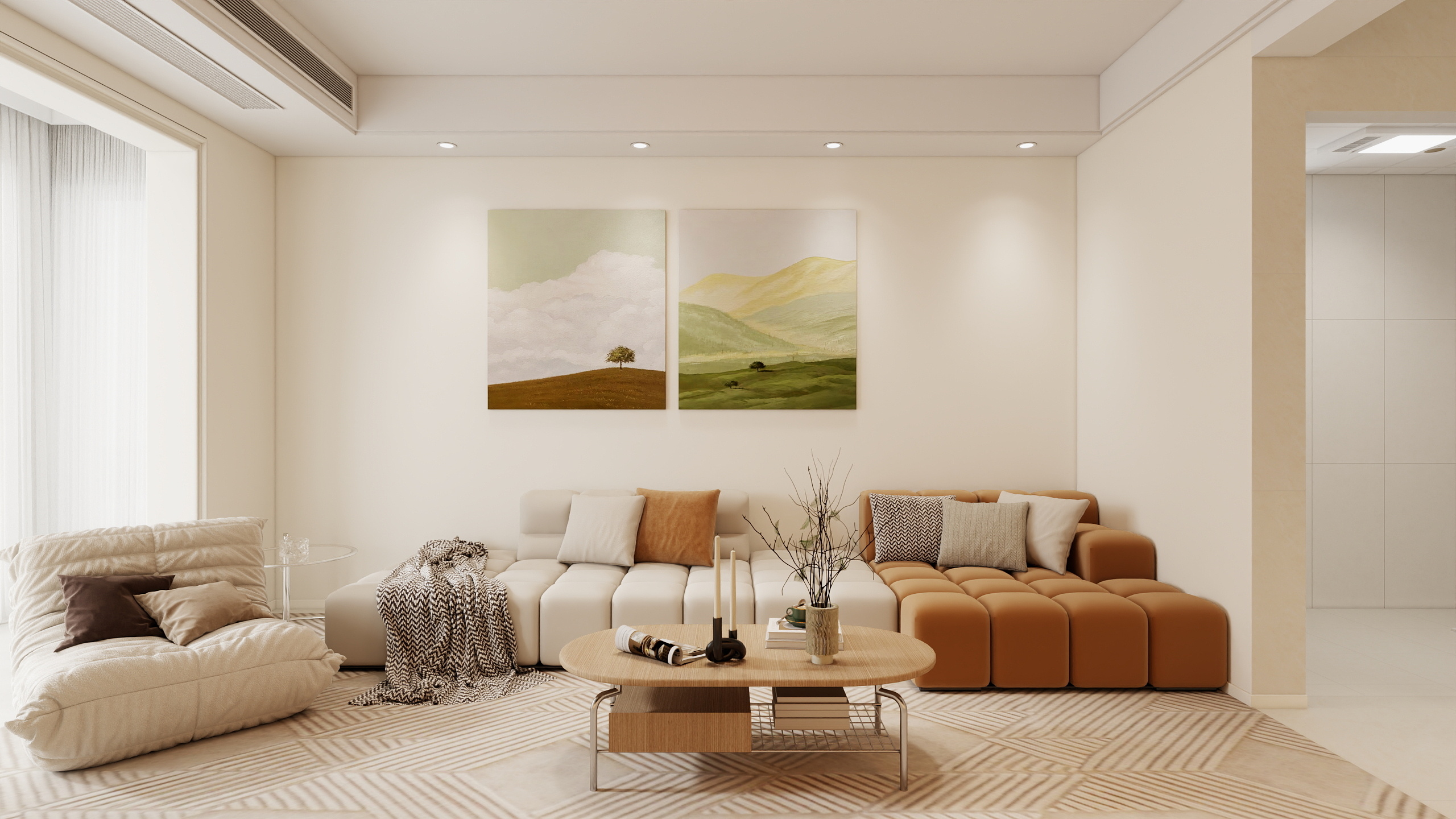 空间设计_自传-85㎡3室装修效果图