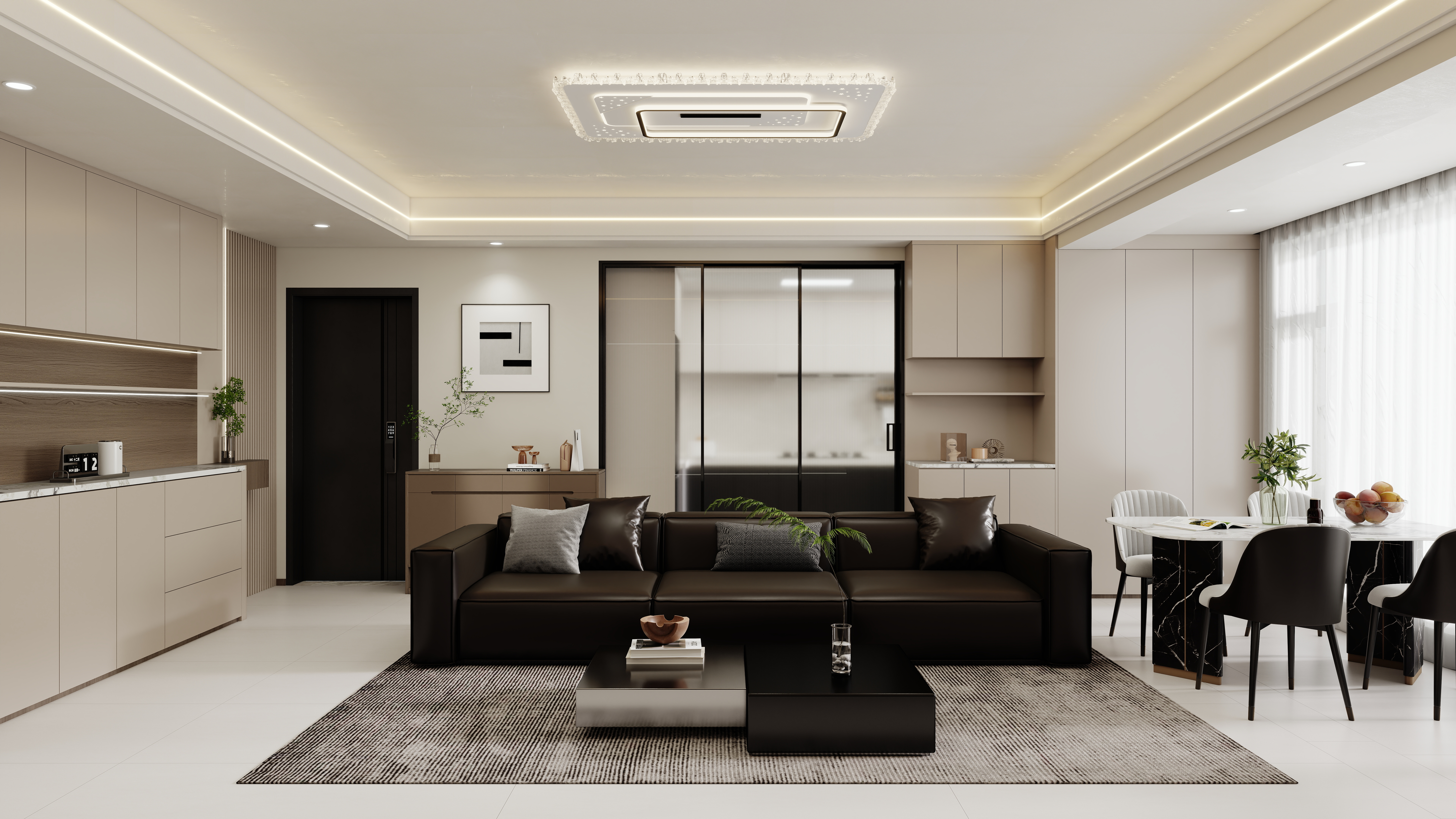 壹诺设计工作室-106㎡2室-意式简约装修效果图