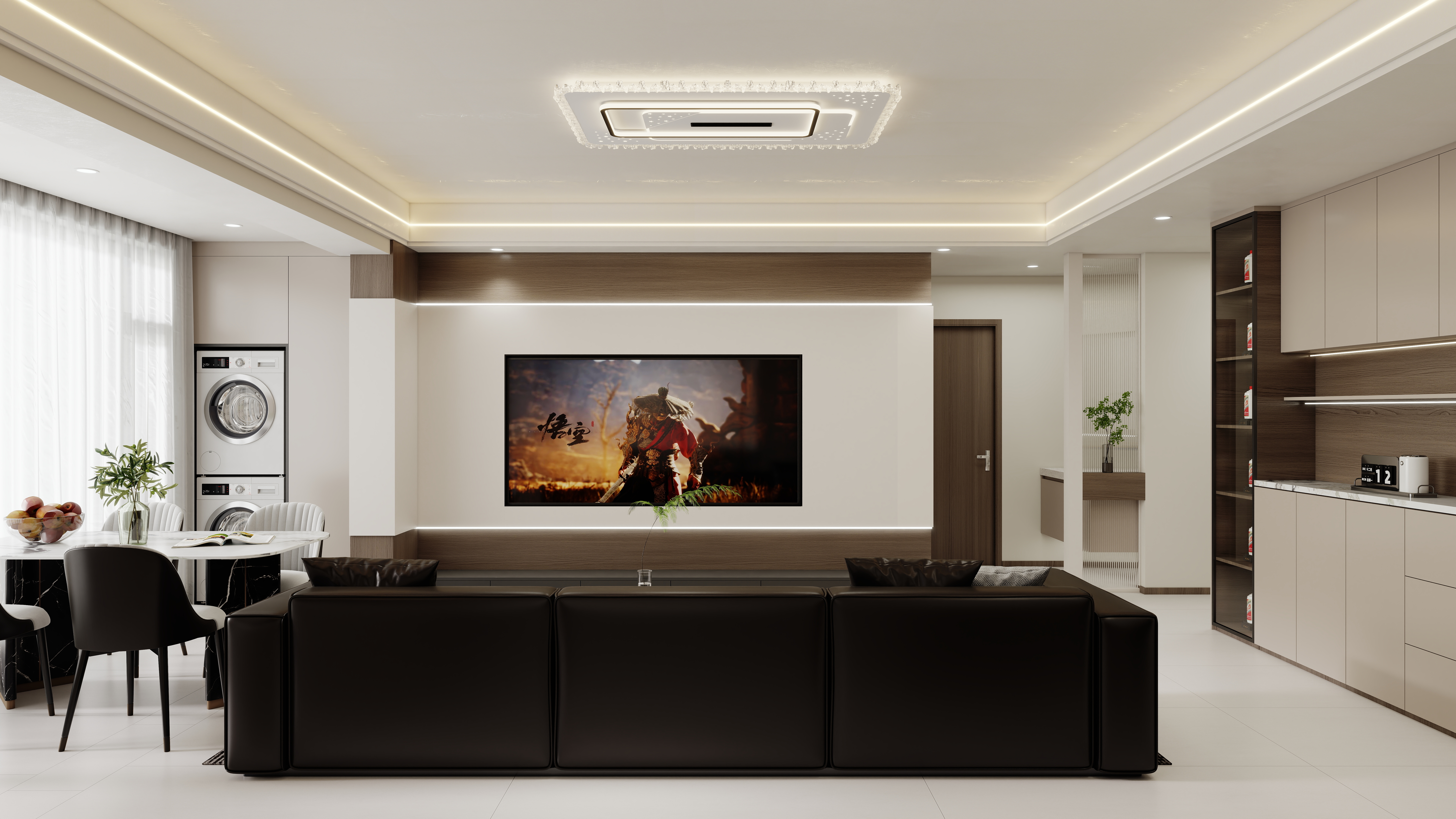 壹诺设计工作室-108㎡2室-意式简约 装修效果图