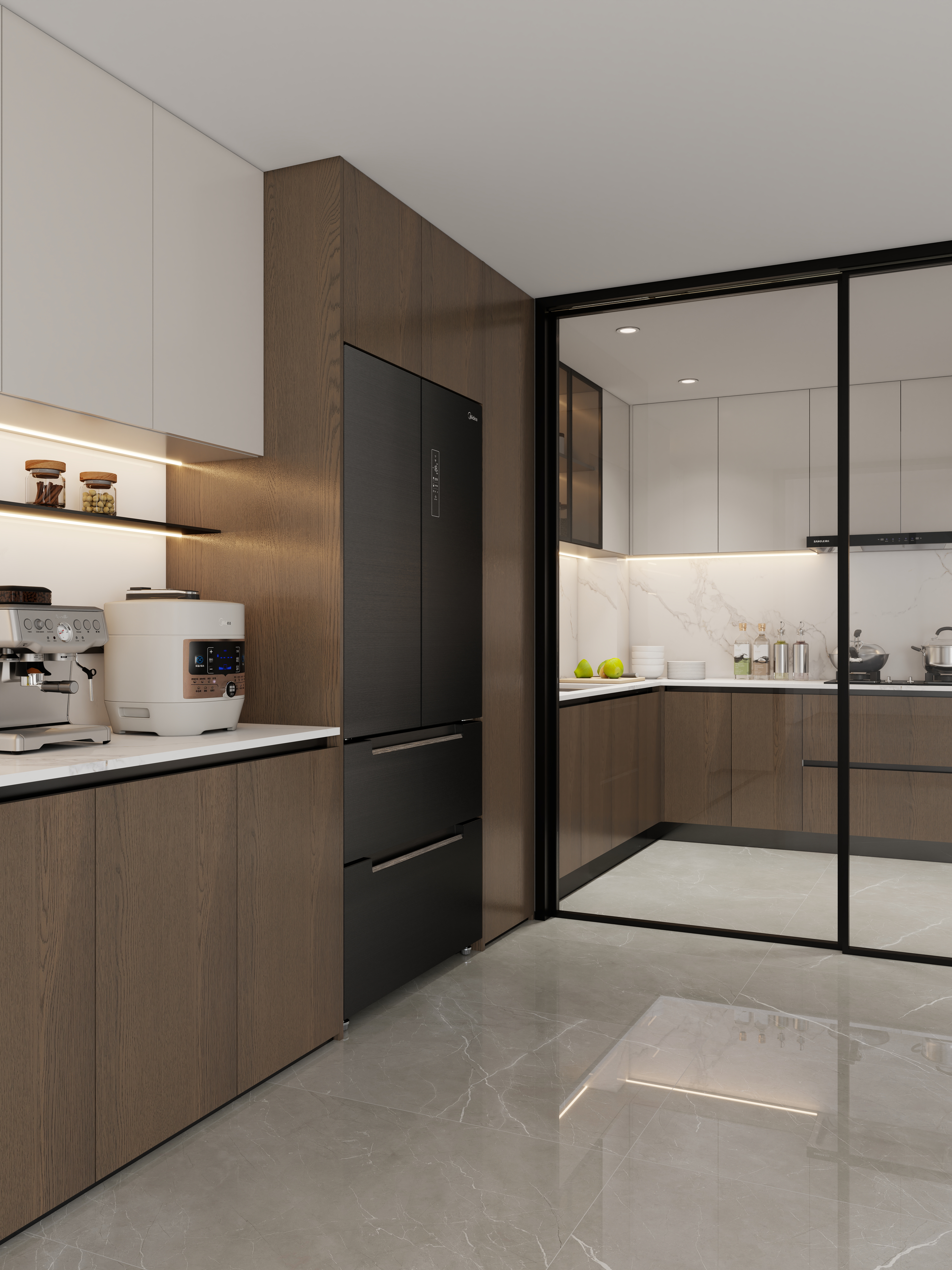 孙有权-『2025-5』20平丨意式别墅中厨西厨一层餐厅装修效果图第1张