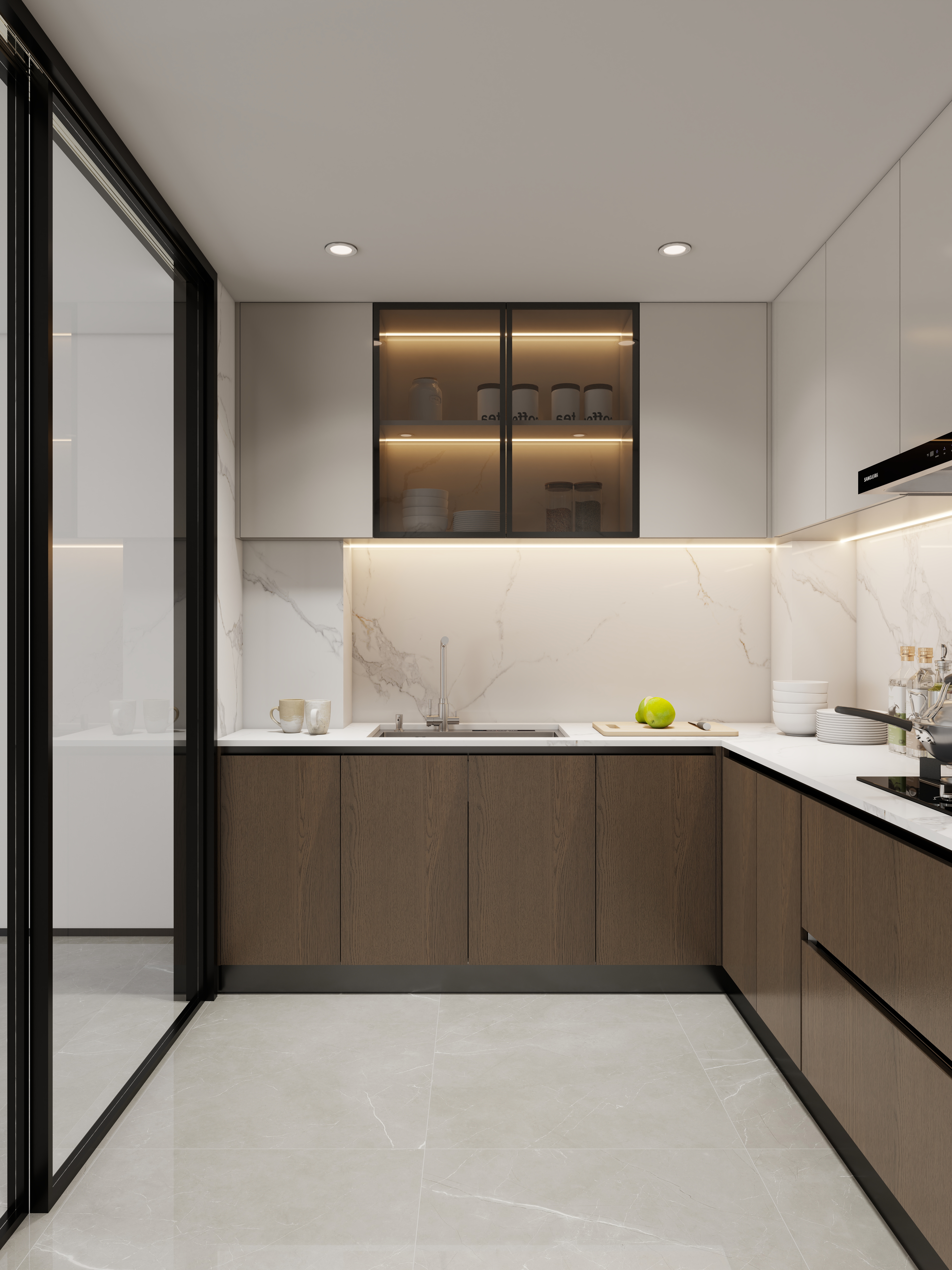 孙有权-『2025-5』20平丨意式别墅中厨西厨一层厨房装修效果图第2张