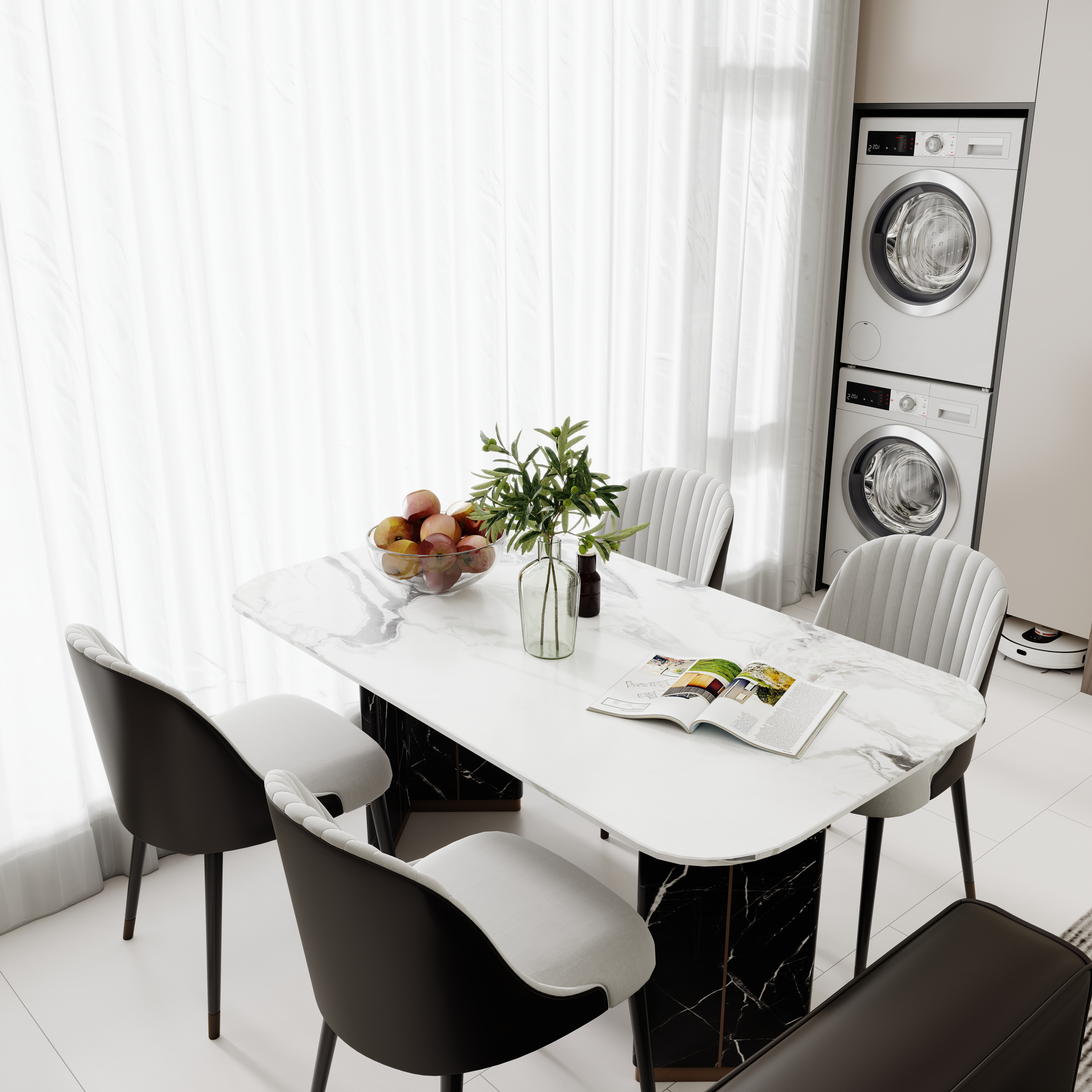 壹诺设计工作室-108㎡2室-意式简约装修效果图