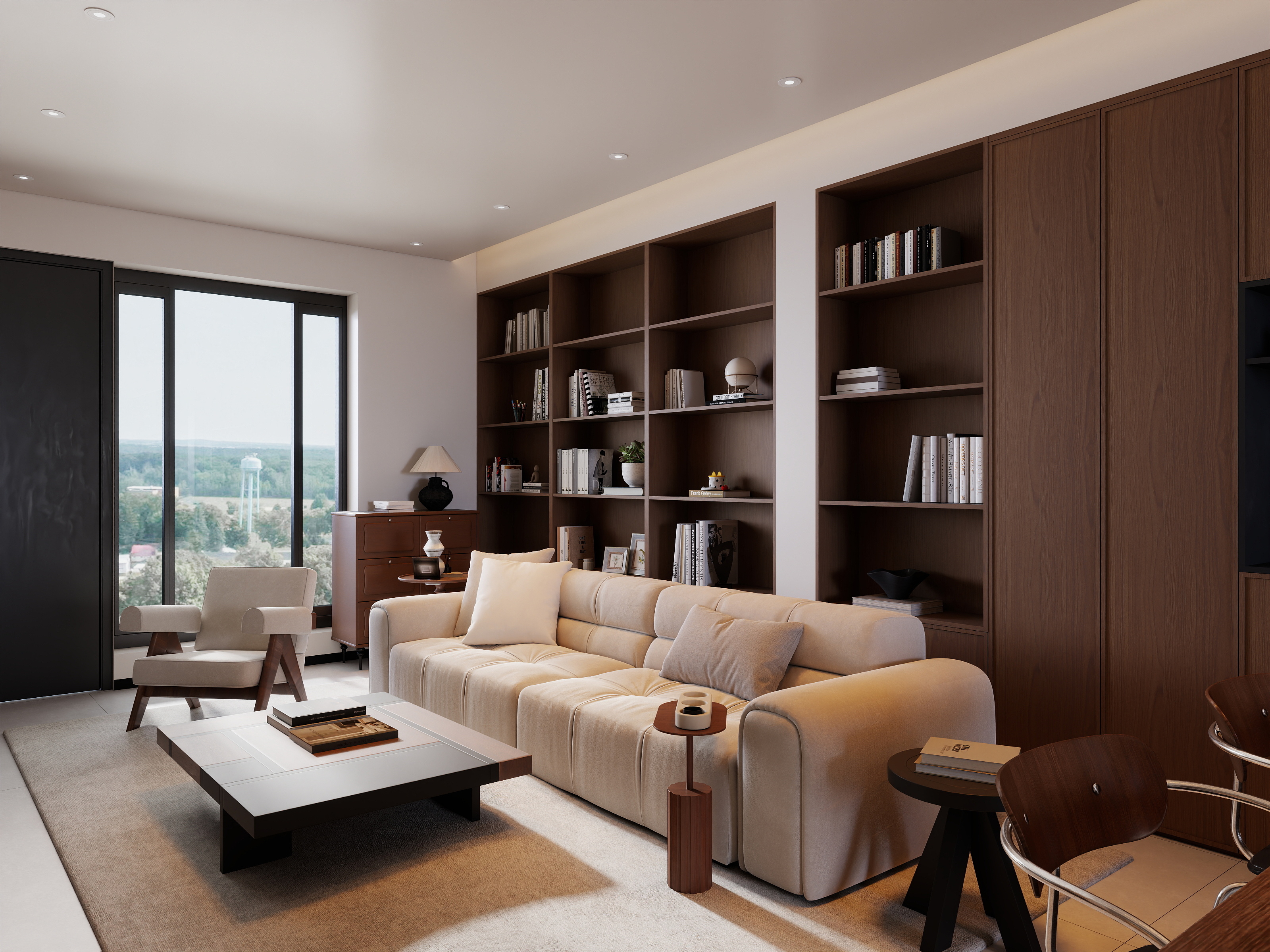 李青越-189平中古风格别墅装修效果图