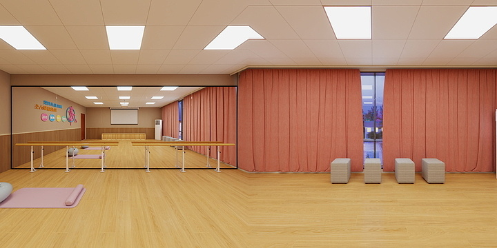 龙潭飞瀑-罗租2楼舞蹈室1-1-装修设计方案