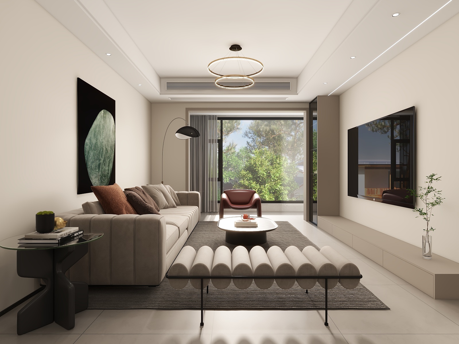 湛智华-现代简约103平3房 绿城装修效果图