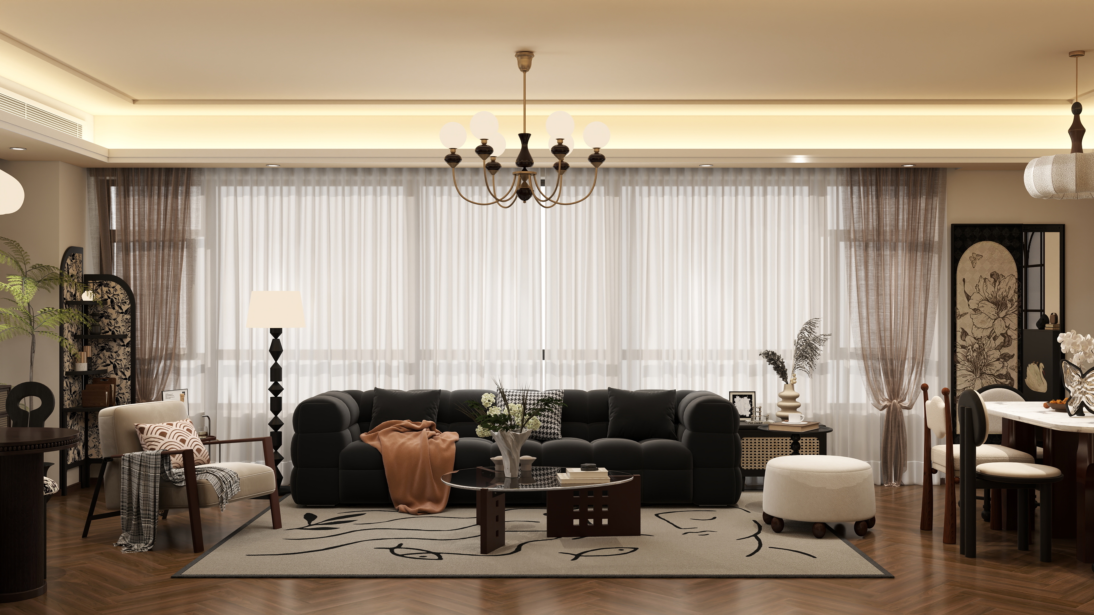 王思力-精装修月湖云庄-中古风-装修设计方案