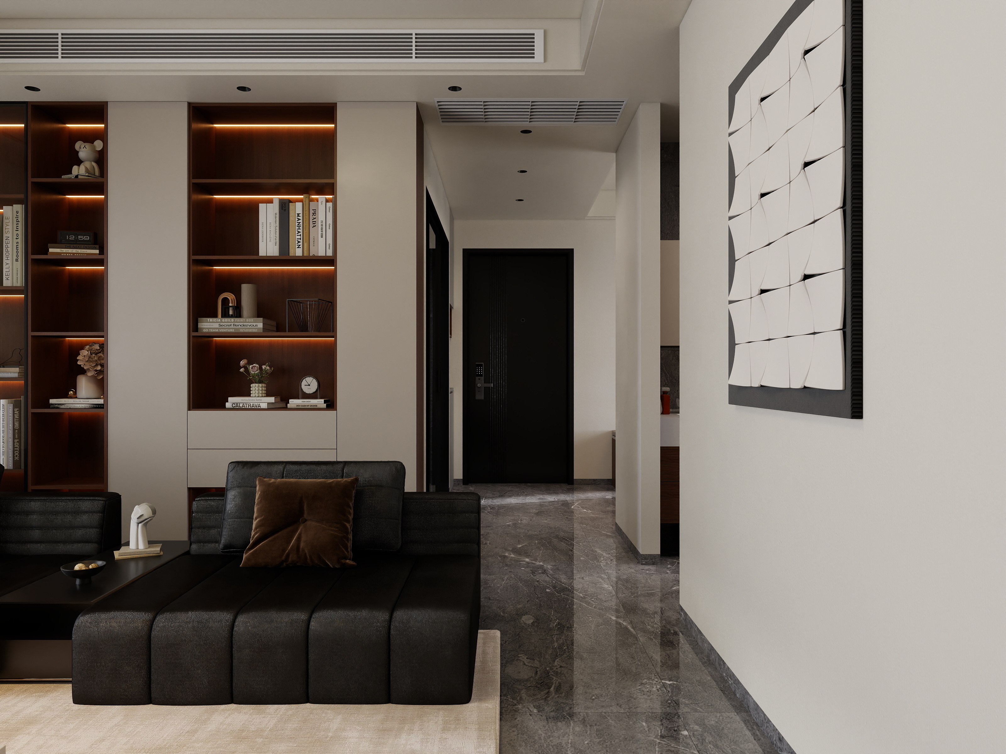 李青越-105平现代轻奢风格三居室装修效果图