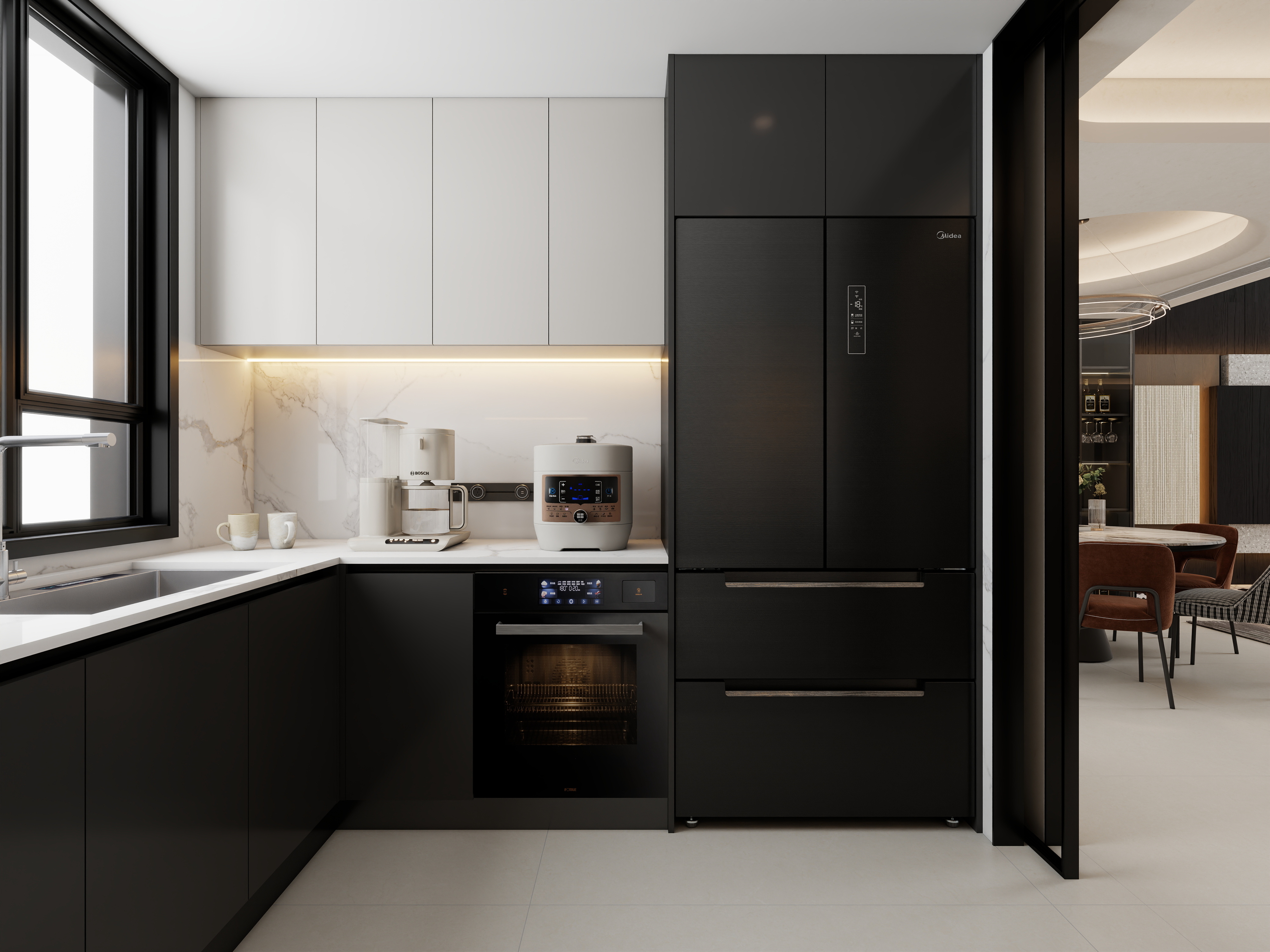 孙有权-『三平二满』300平丨意式极简挑空别墅装修效果图