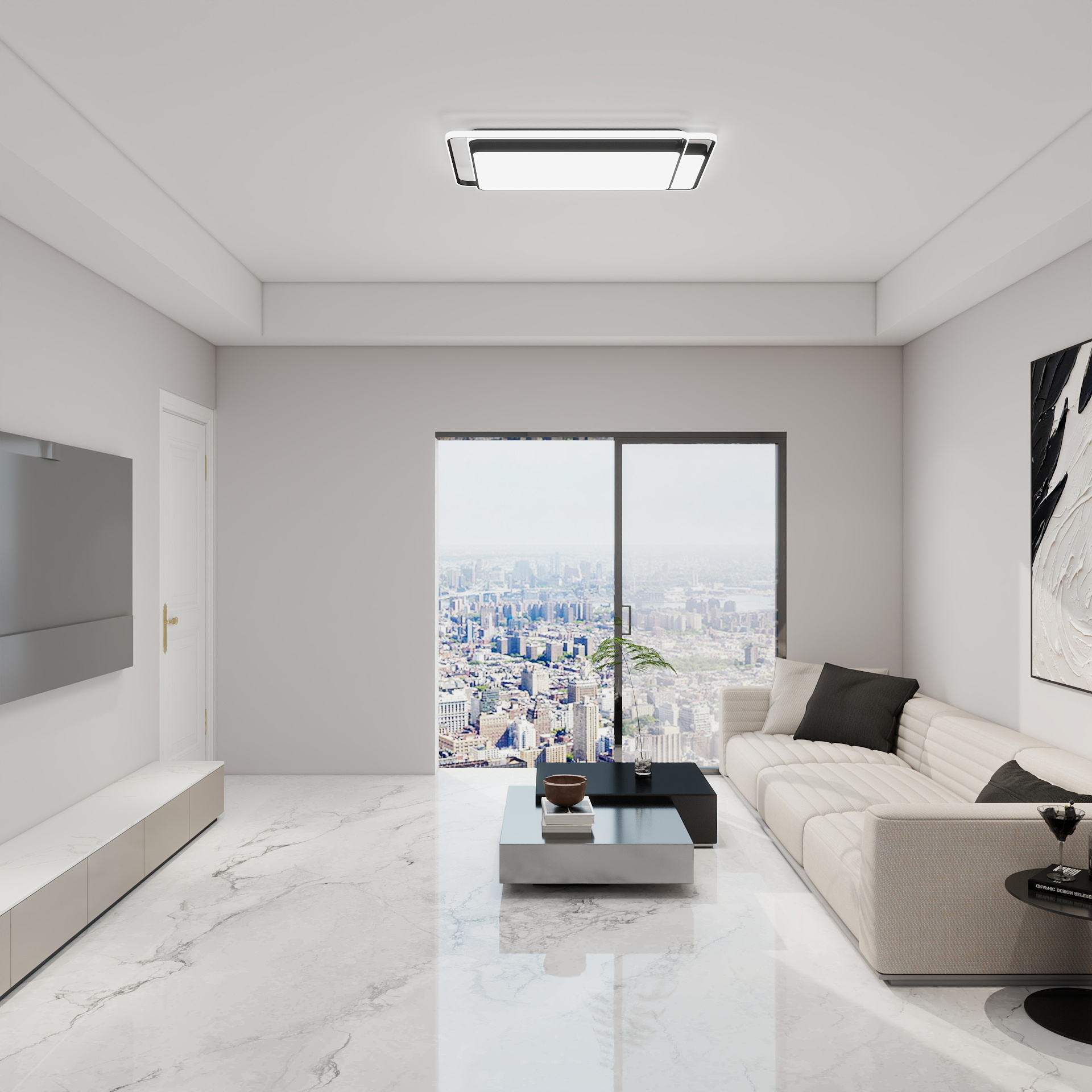 100元设计方案-56m²现代简约风格装修效果图