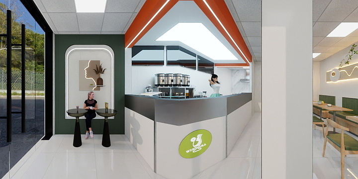 王孙如-美滋客奶茶店空间效果-副本-装修设计方案