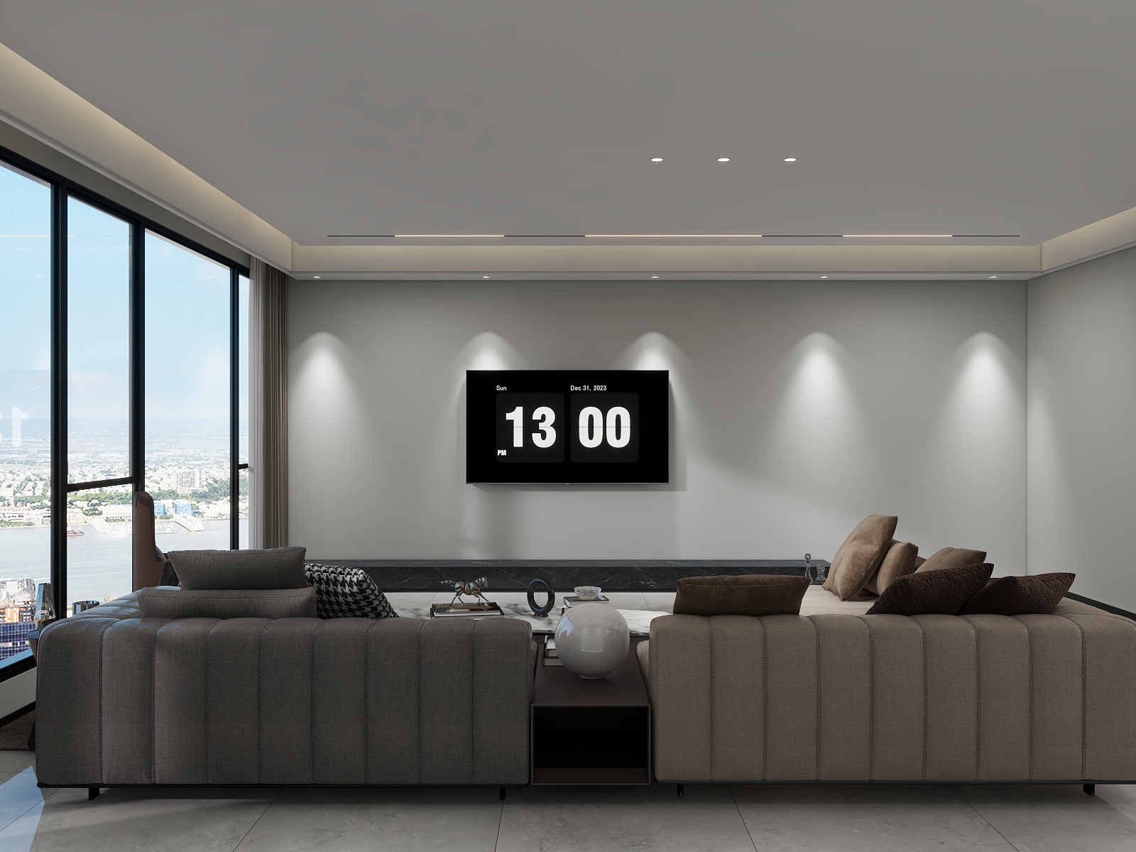 李青越-现代风格80方两居室装修效果图