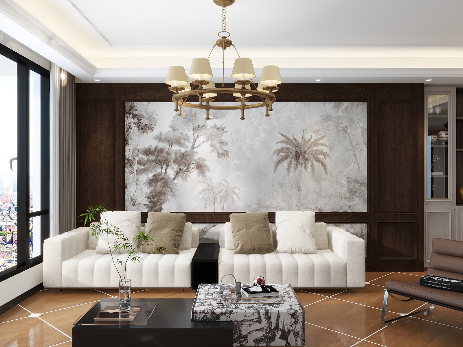 李青越-新中式风格70方两居室装修效果图