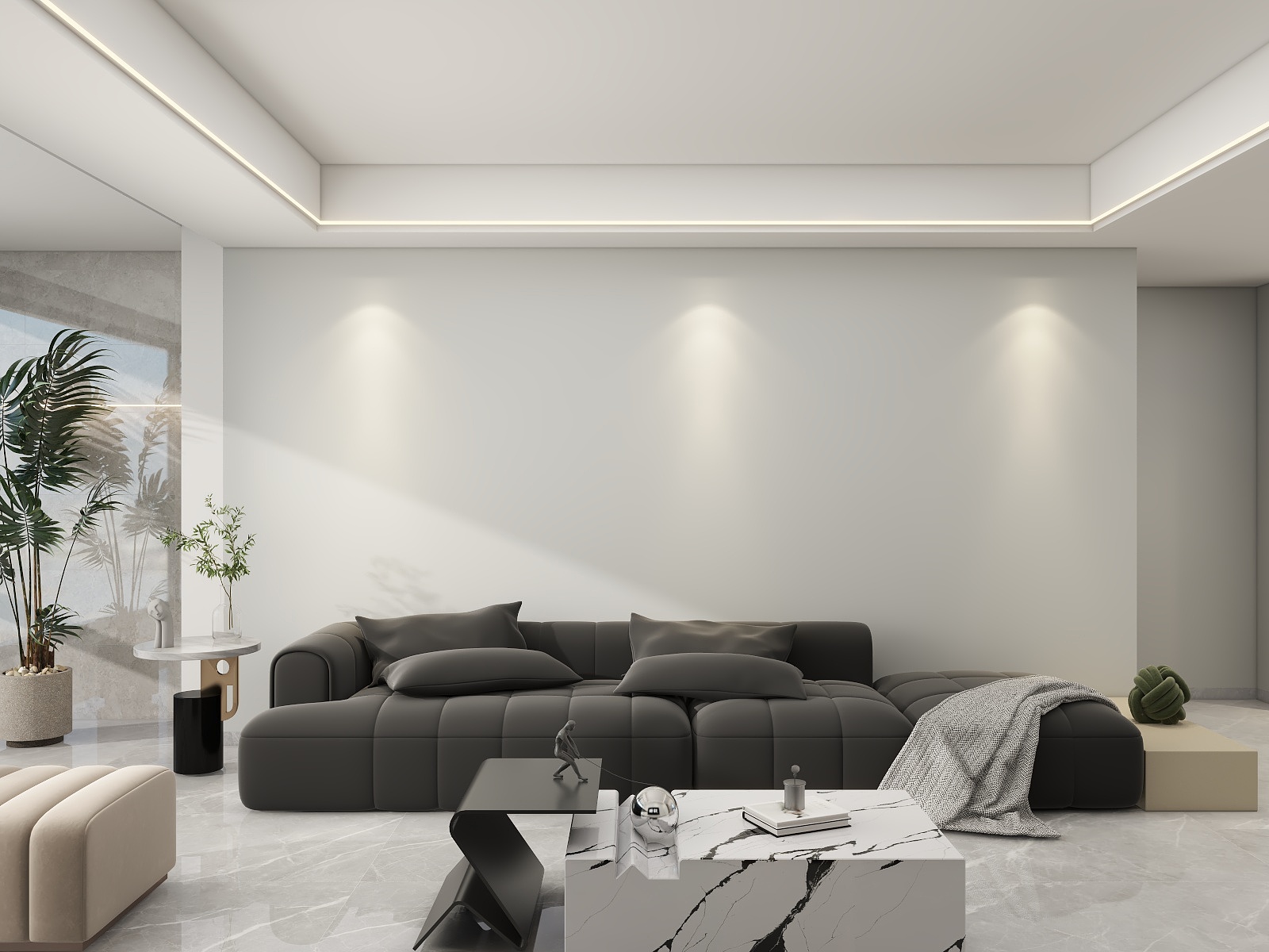 李青越-现代风格81方两居室装修效果图