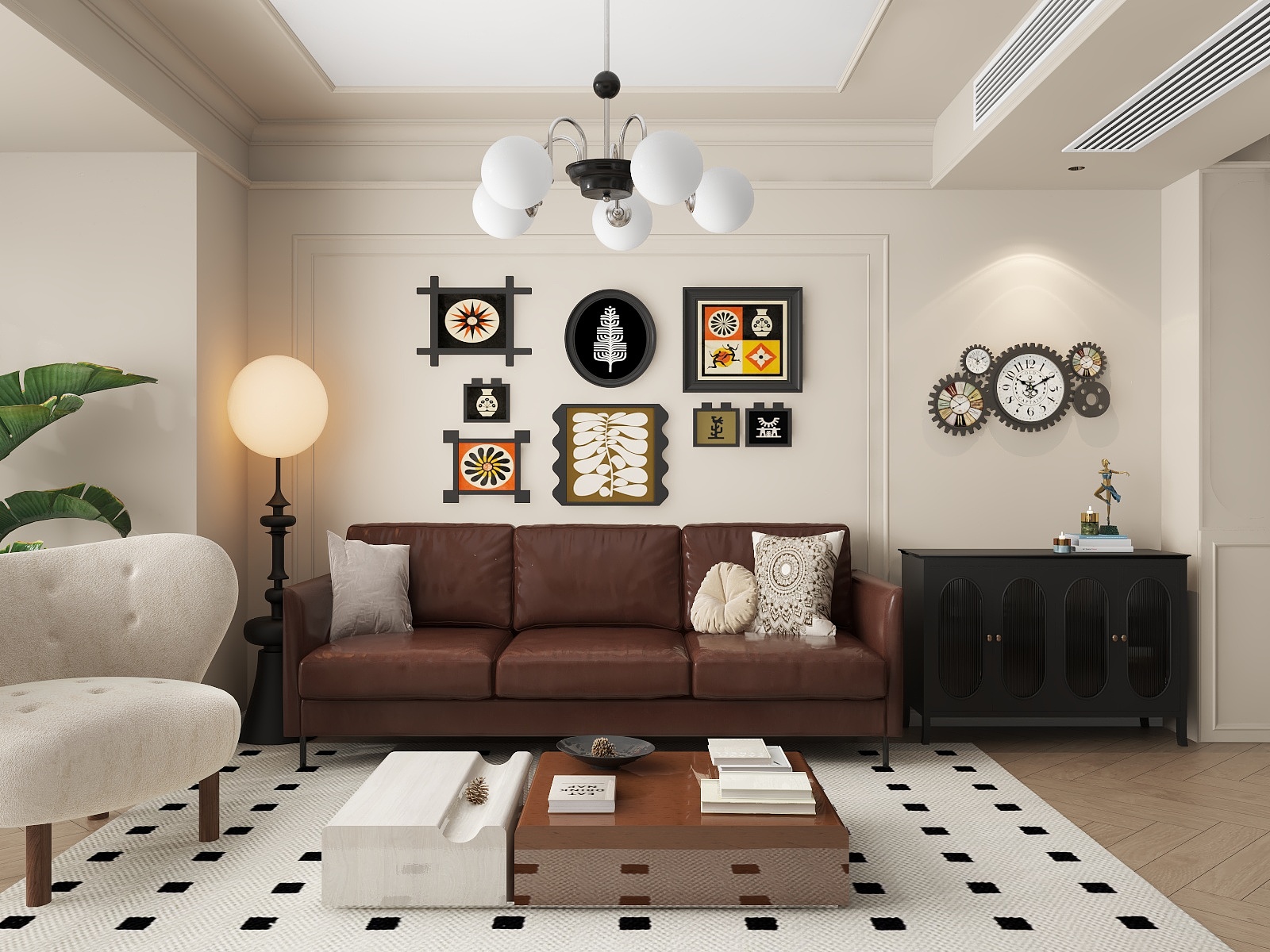 100元设计方案-122m²法式装修效果图