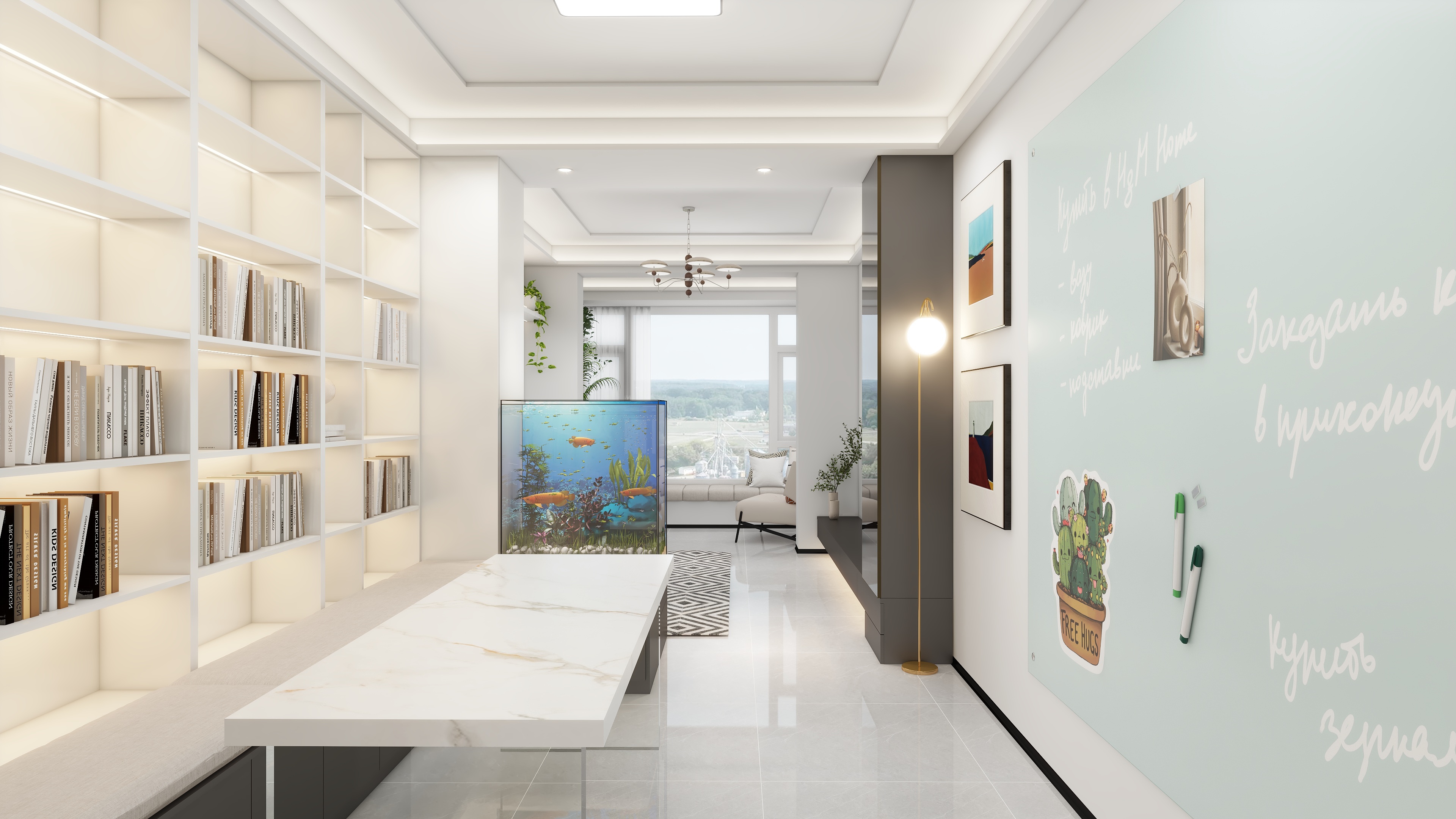 设计师言色-103平米老房改造2室改三室，改双厕所 图书馆一样的家装修效果图