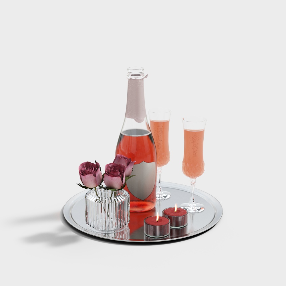 现代酒瓶-无logo 3D模型