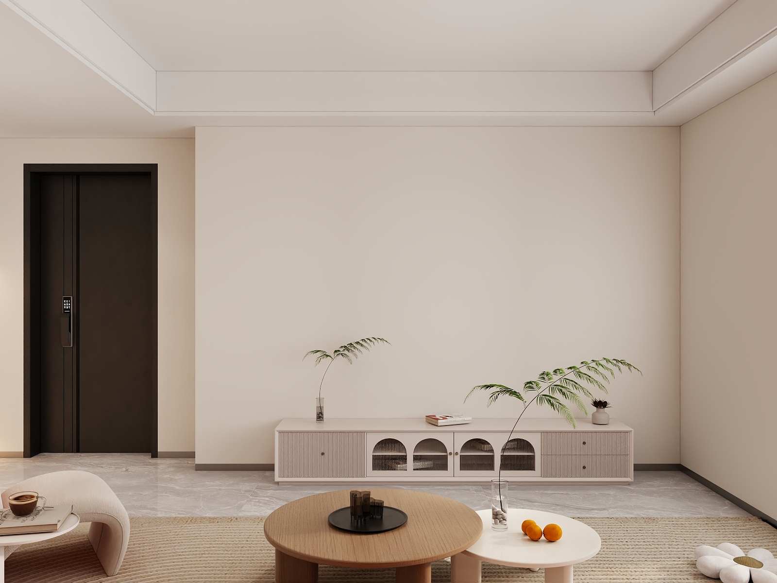 李青越-奶油风格73方两居室装修效果图