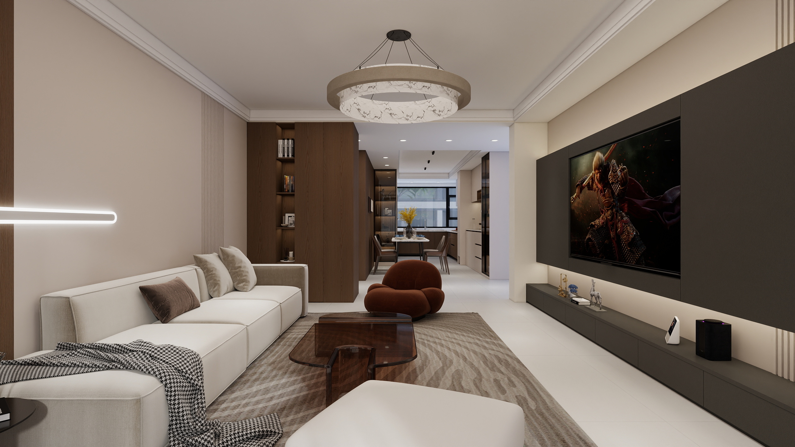 坷诺木业整木家居定制-惠和大厦108㎡2室装修效果图