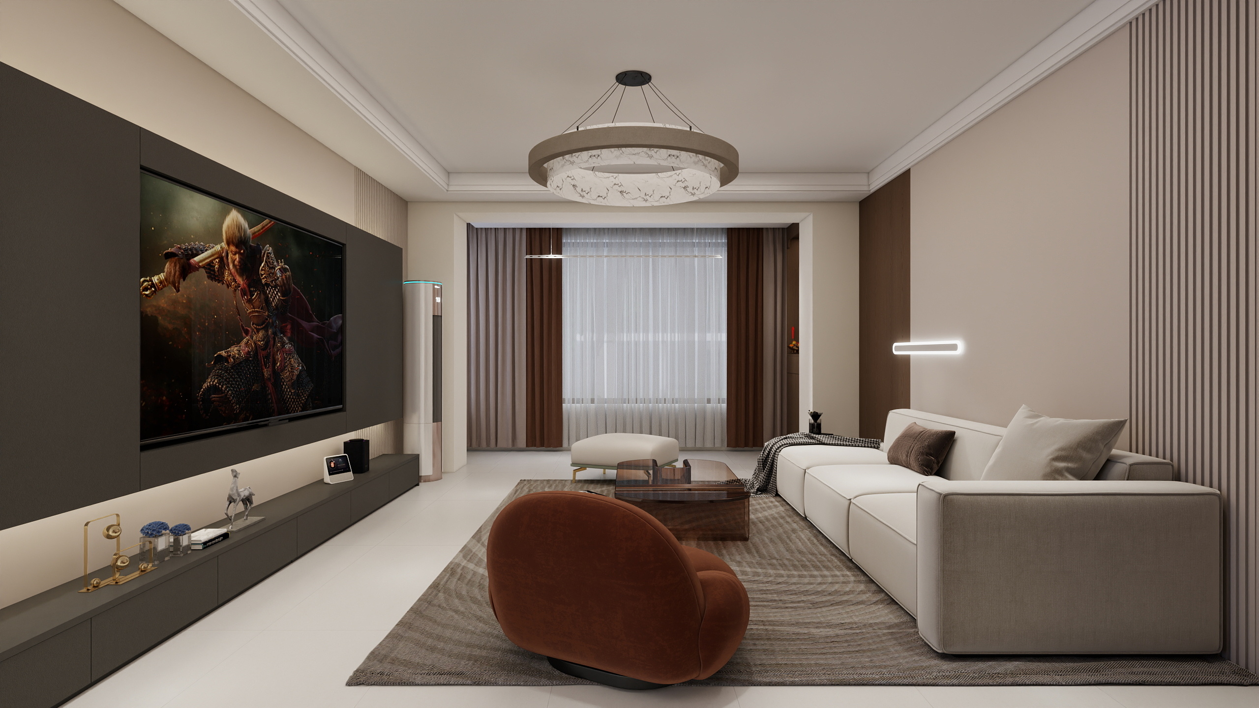 坷诺木业整木家居定制-惠和大厦108㎡2室装修效果图