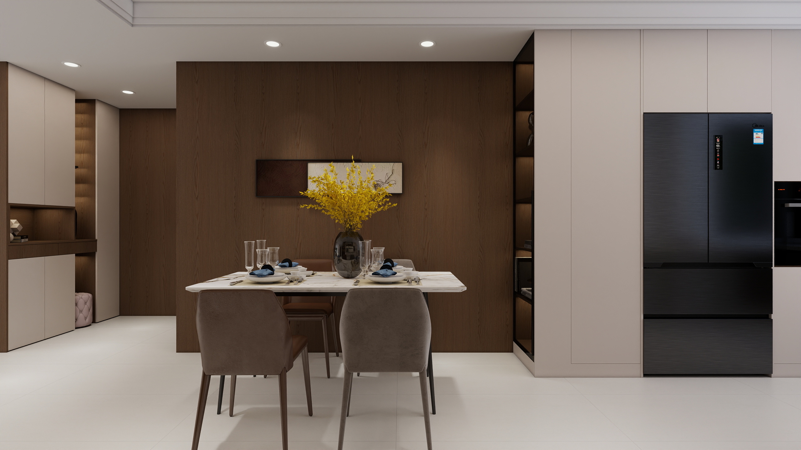 坷诺木业整木家居定制-惠和大厦108㎡2室一层餐厅装修效果图第5张