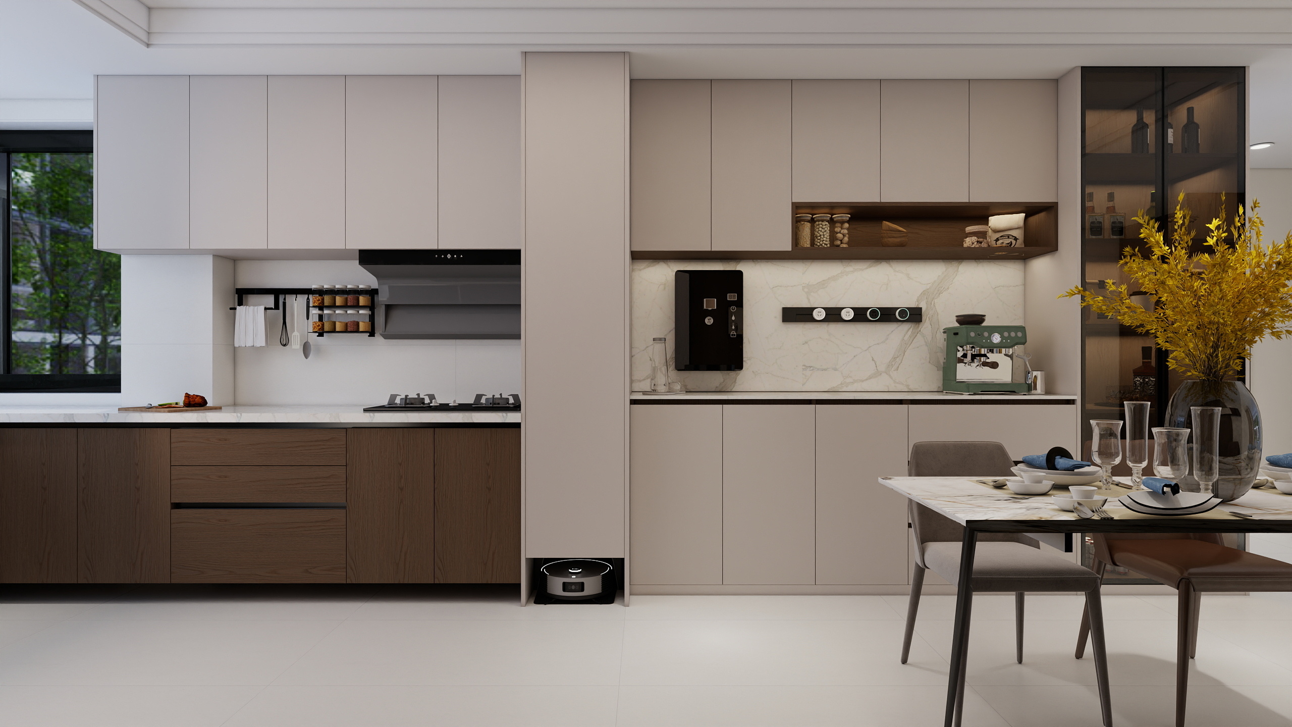 坷诺木业整木家居定制-惠和大厦108㎡2室一层餐厅装修效果图第4张