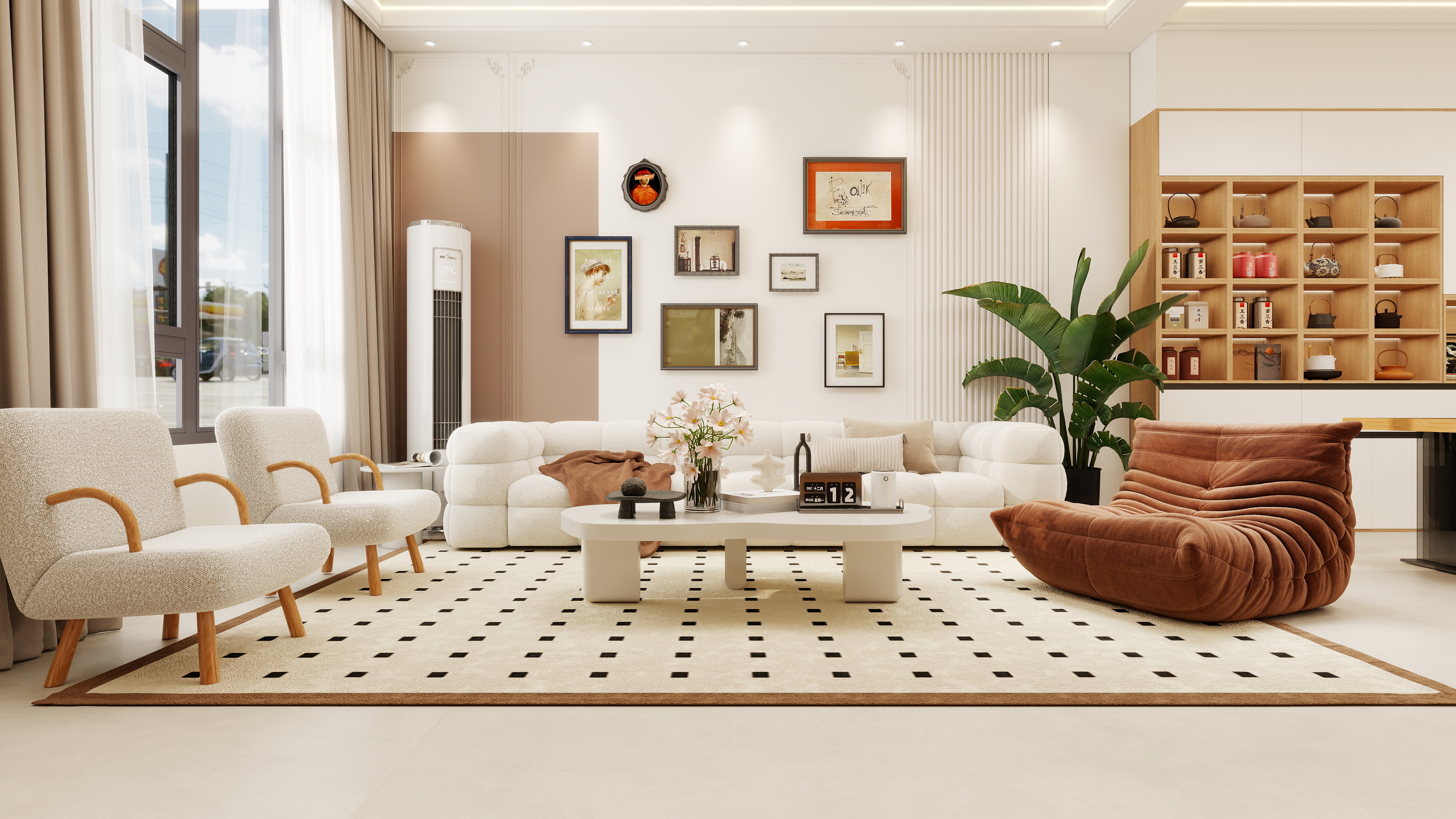 至简名设-文稳康-《中海别墅》280平原木奶油|五居室装修效果图