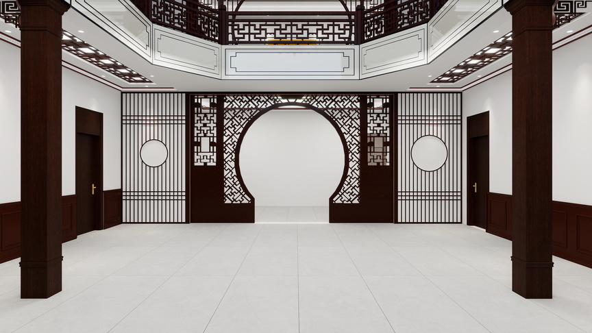 溢煌轩装饰工程-自建房新中式232㎡2室装修效果图