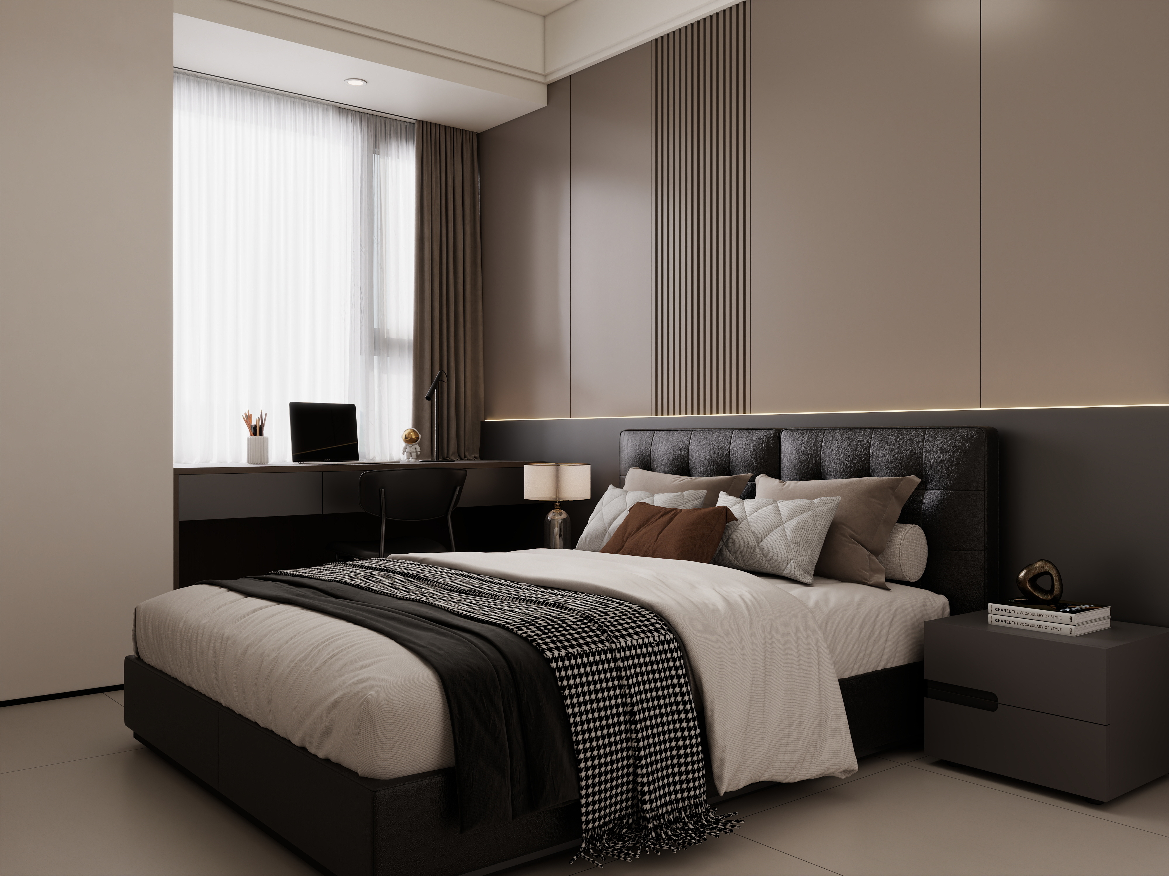 庄育霖-金茂豪庭94平意式轻奢3室装修效果图