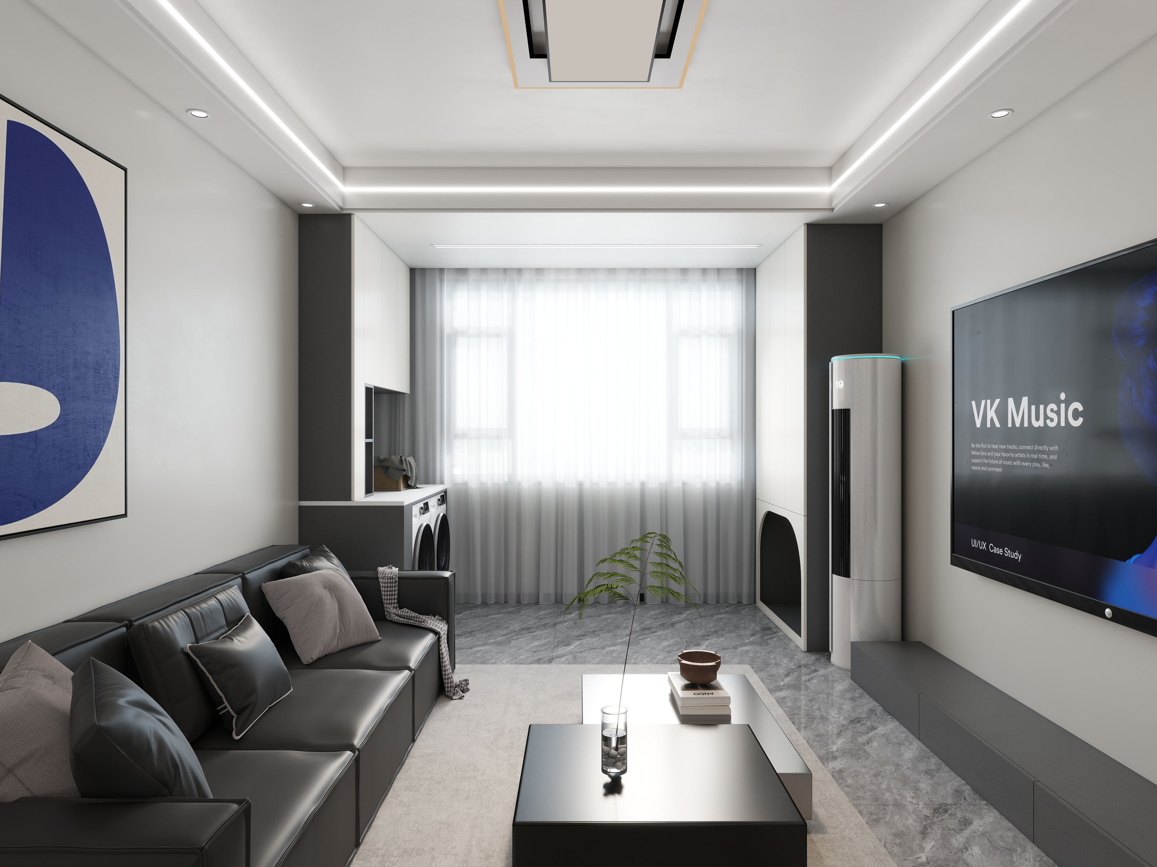 艺雅丽-80平现代简约 装修效果图