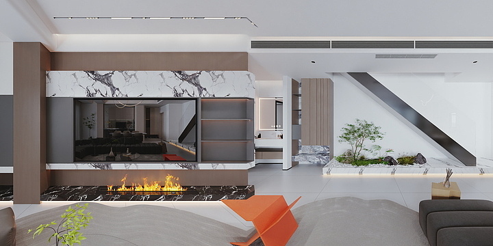 零点效果图代画-翡翠台两层-装修设计方案