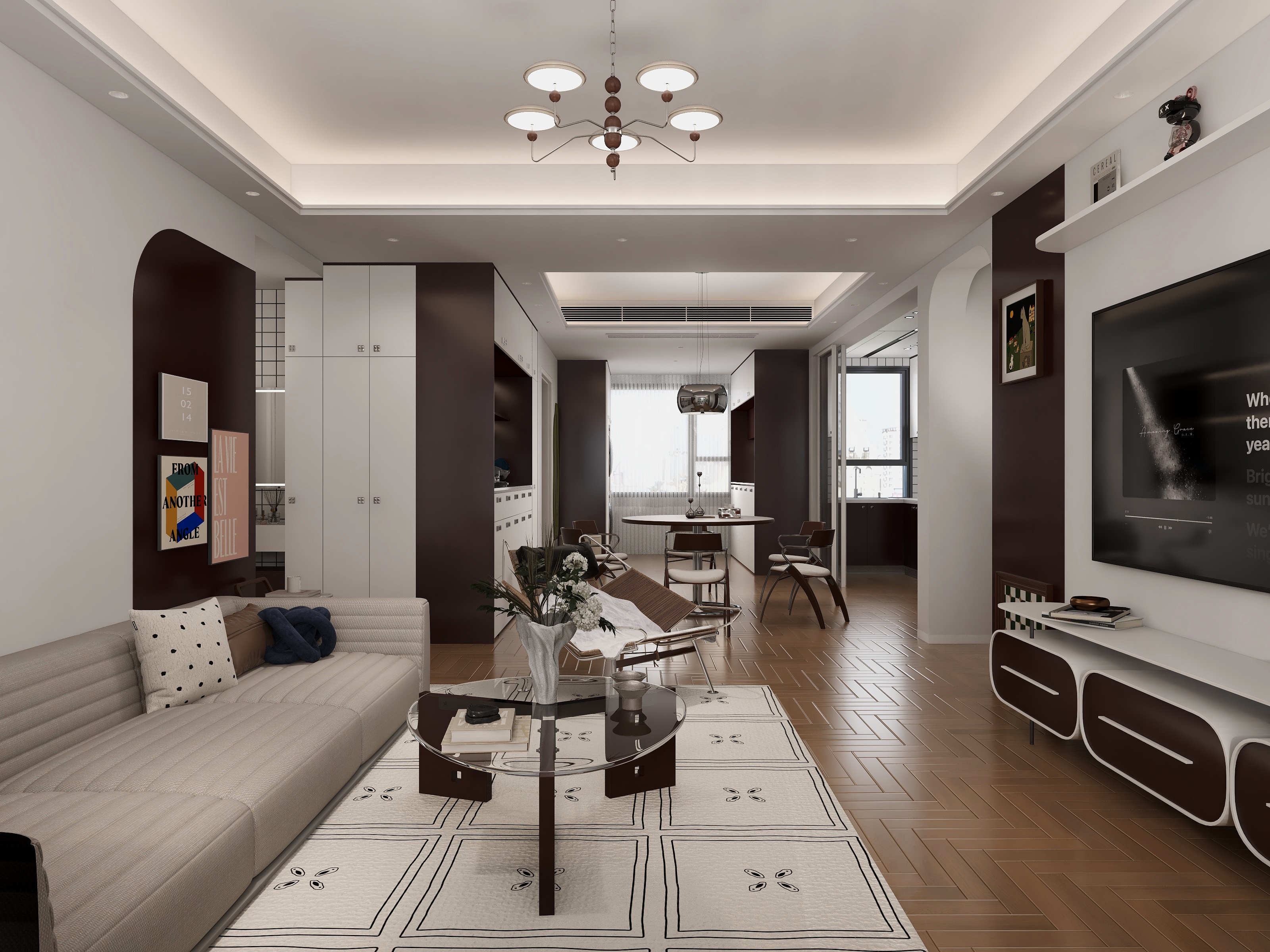 李青越-137方包豪斯风三居室装修效果图