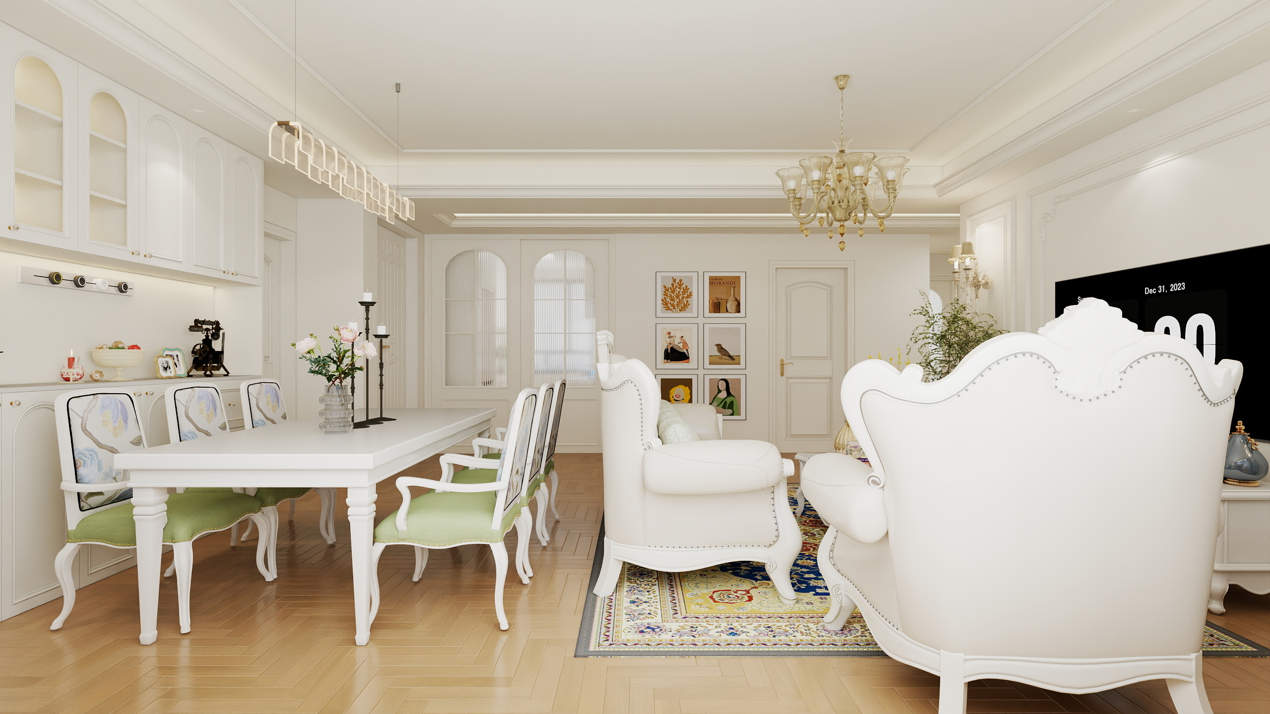 李青越-119方欧式四居室装修效果图