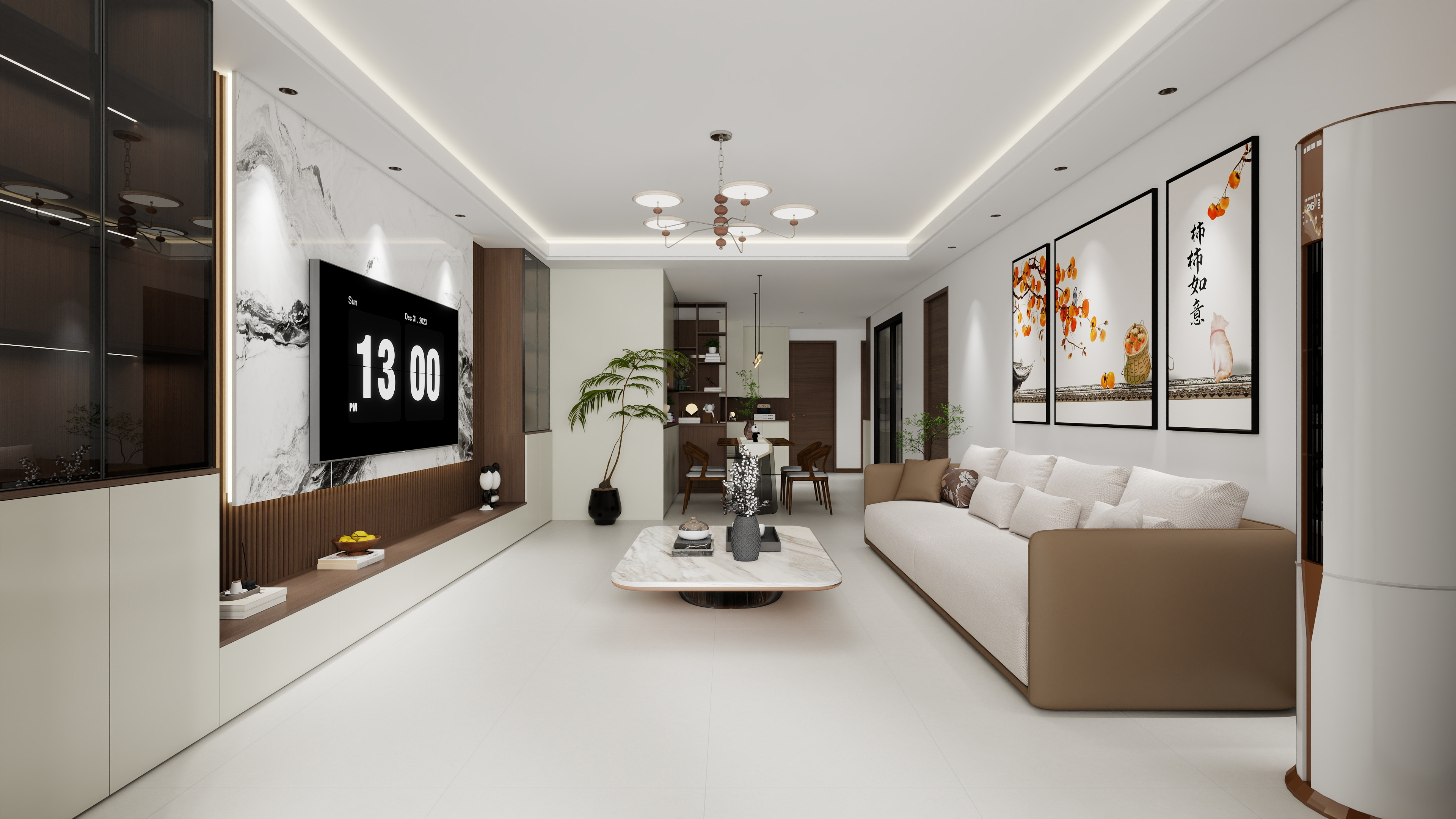 天水全案设计师白老师-天水盛达公馆125㎡3室中古风设计装修效果图