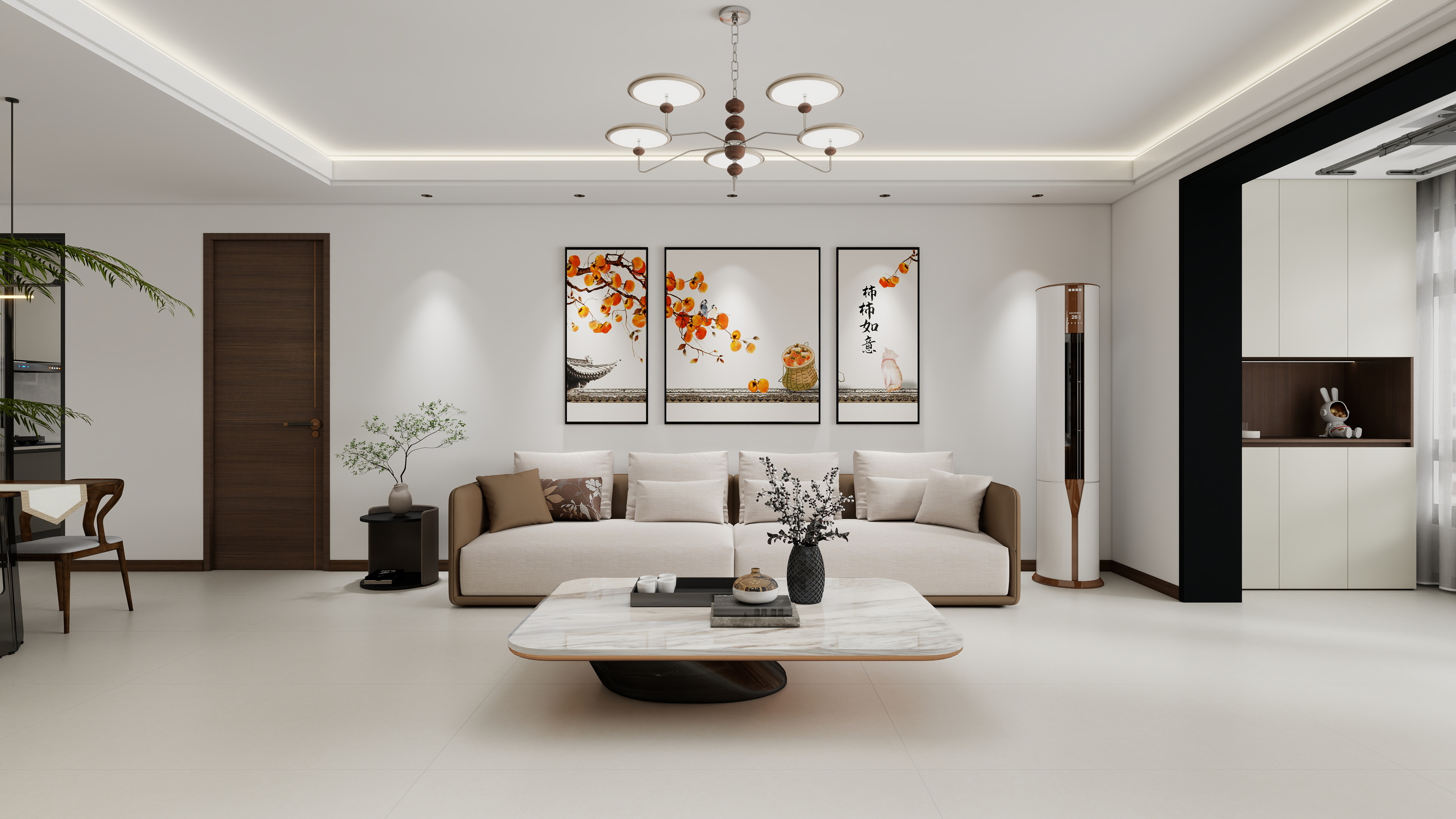 天水全案设计师白老师-天水盛达公馆125㎡3室中古风设计装修效果图