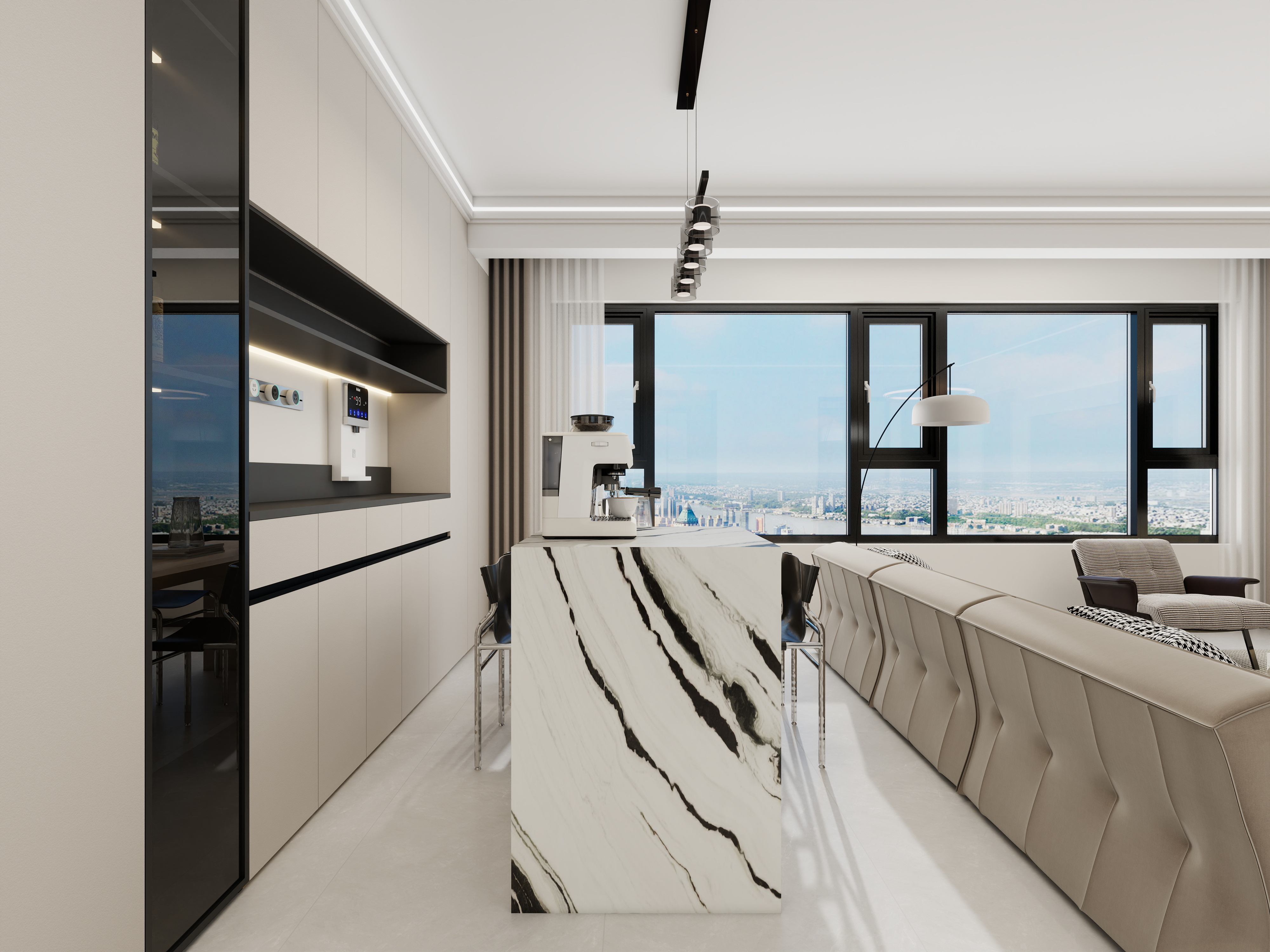 星空设计500-现代简约112㎡3室装修效果图