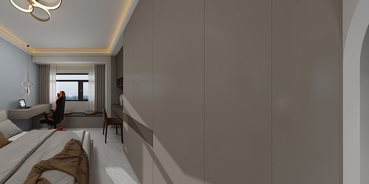 澜渊设计师-盛景天赋宋阿姨家现代轻奢效果图-装修设计方案