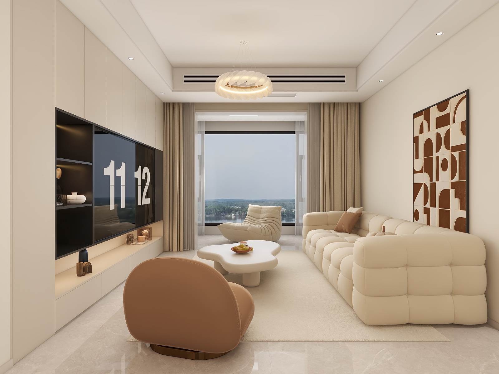 湛智华-现代简约105平3房 龙润湾装修效果图