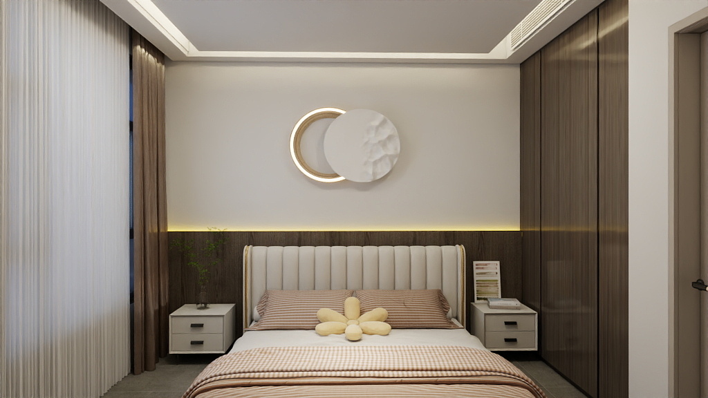 顶晟艺术吊顶木饰面背景墙-璀璨1栋1601康师傅雅居-装修设计方案